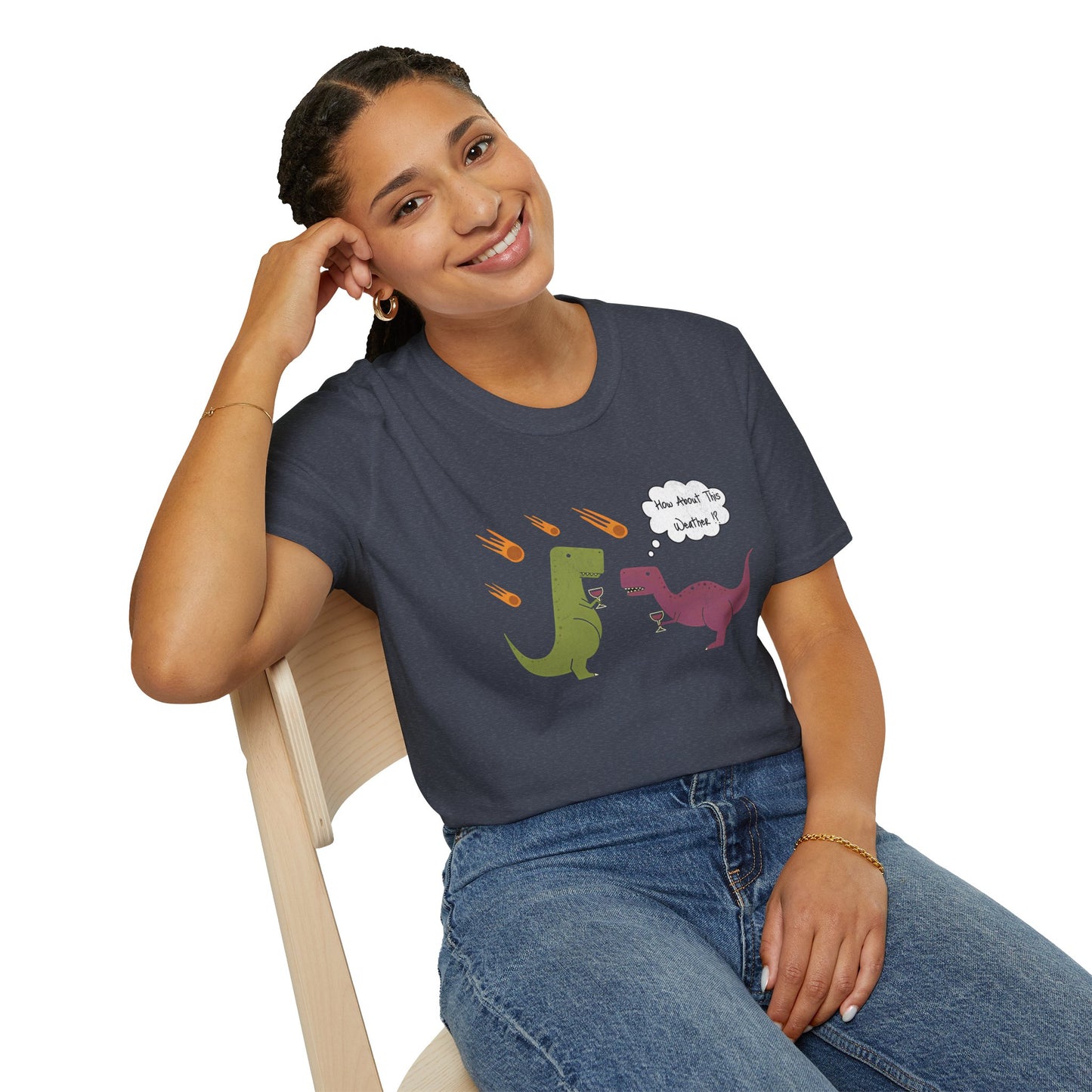 Funny T-Rex How About This Weather? Dino Puns T-Shirt