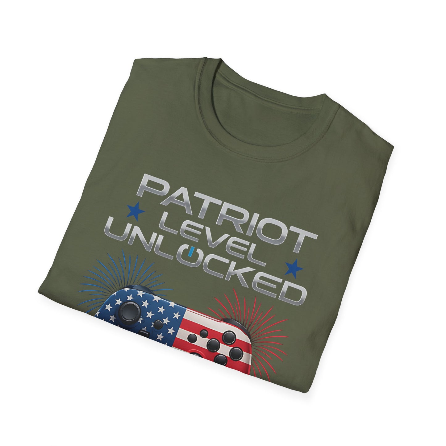Gamer Level Unlocked Patriot 4th Of July Gaming T-Shirt