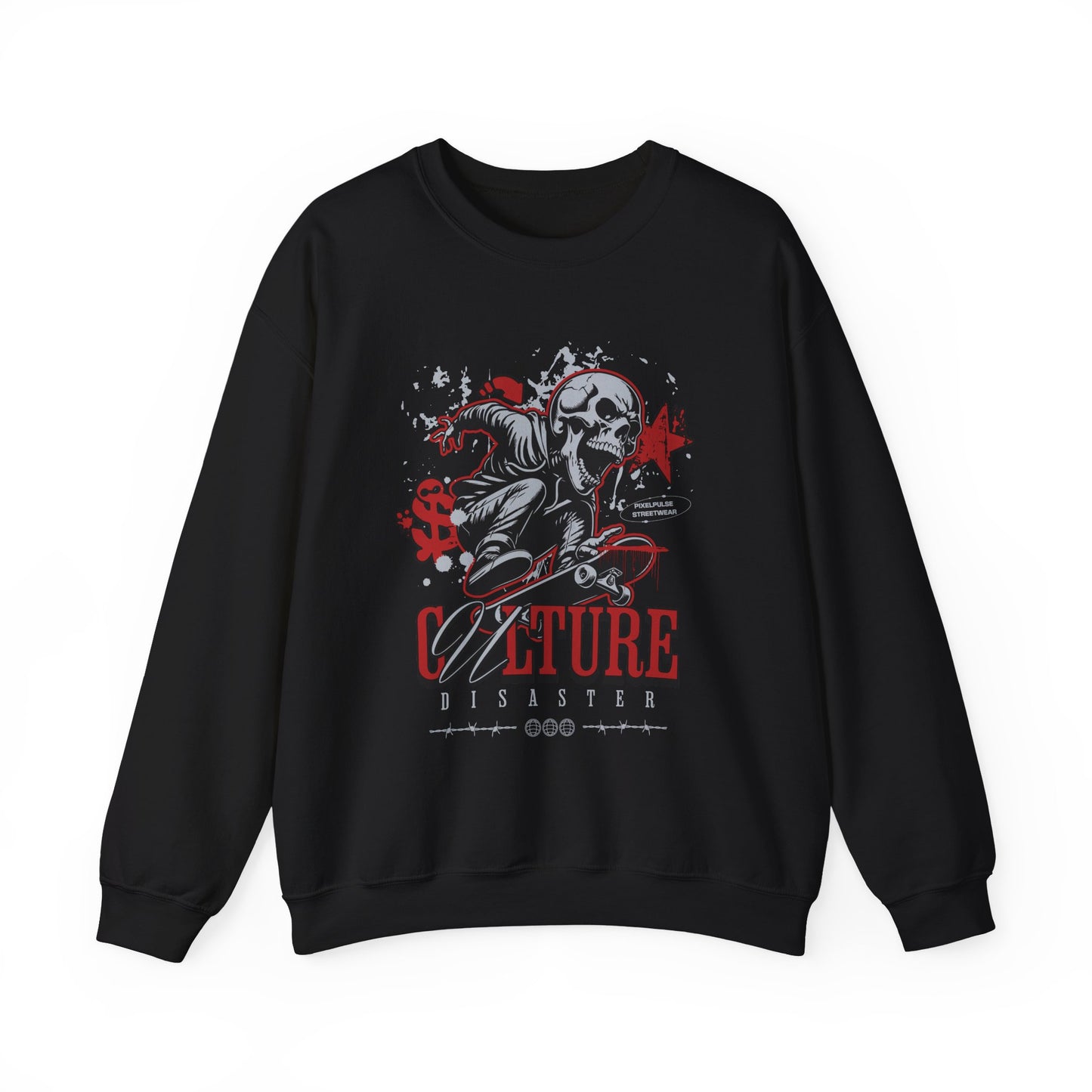 Funny Skull "Culture is a Disaster" Streetwear Sweatshirt