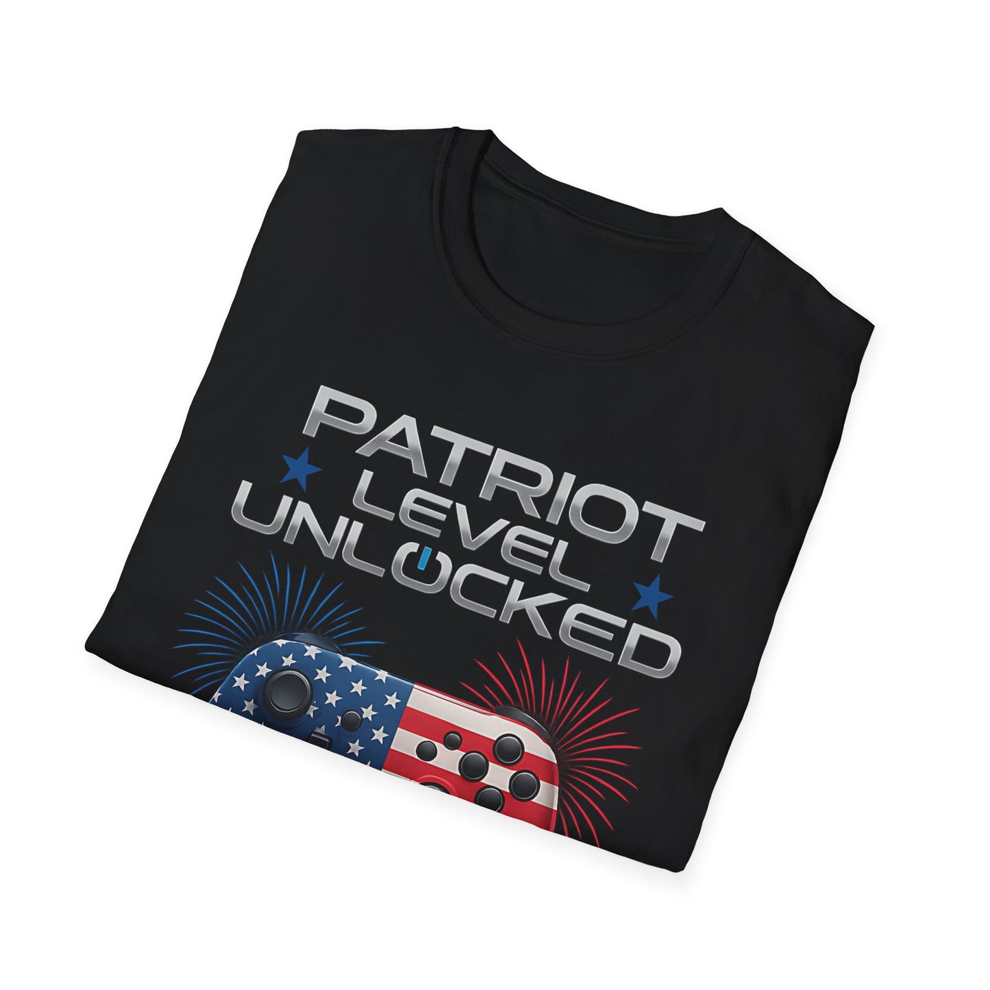 Gamer Level Unlocked Patriot 4th Of July Gaming T-Shirt