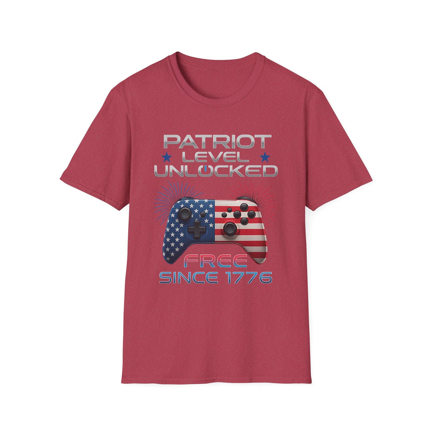 Gamer Level Unlocked Patriot 4th Of July Gaming T-Shirt