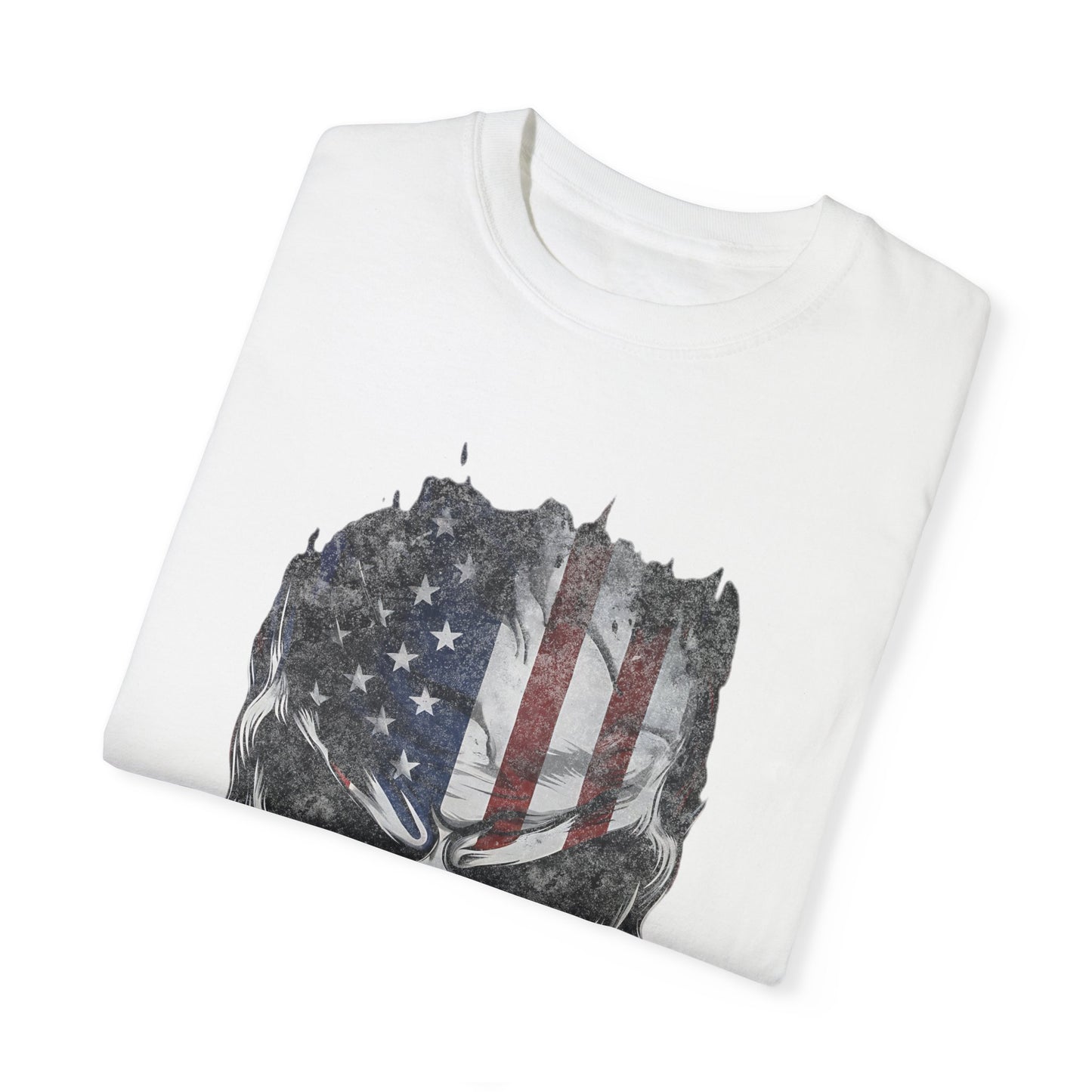 America Skull Face US Flag T-shirt