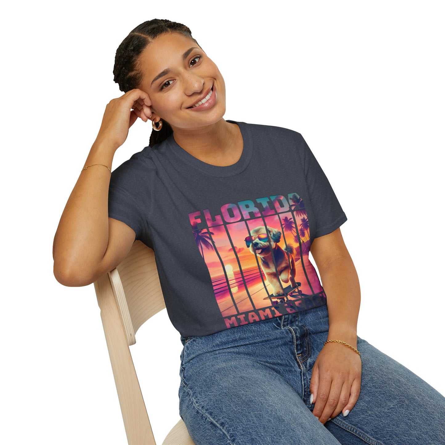 Florida Miami Beach Cool Summer Dog T-Shirt