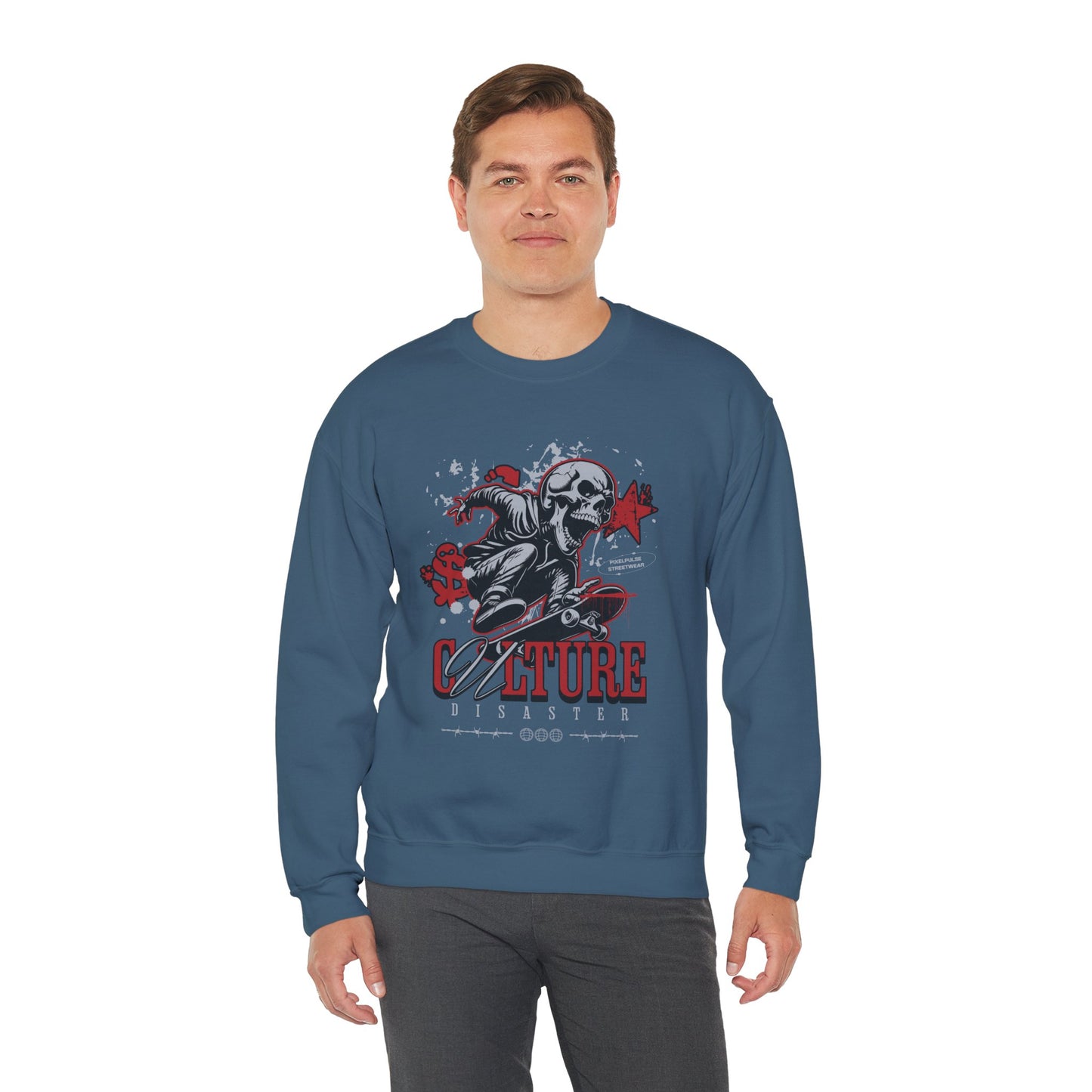 Funny Skull "Culture is a Disaster" Streetwear Sweatshirt