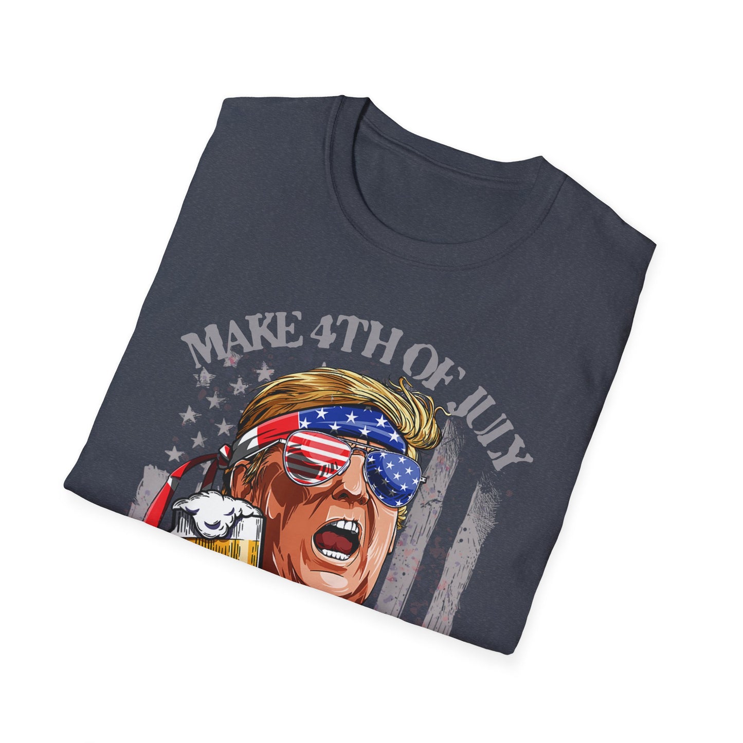 Make 4th of July Great Again Trump Beer Drinking T-Shirt