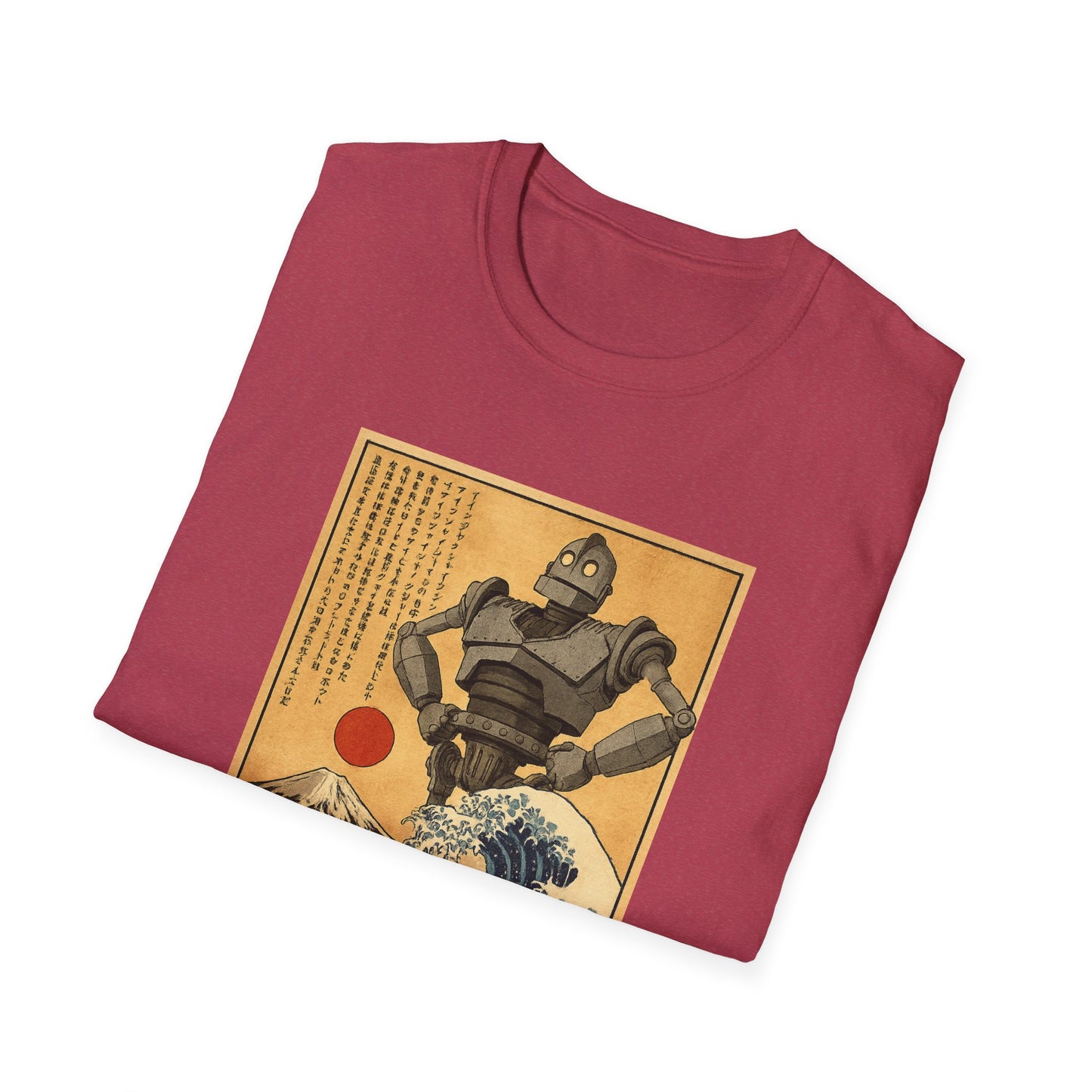 Giant Robot Over Mount Fuji Retro Anime T-shirt