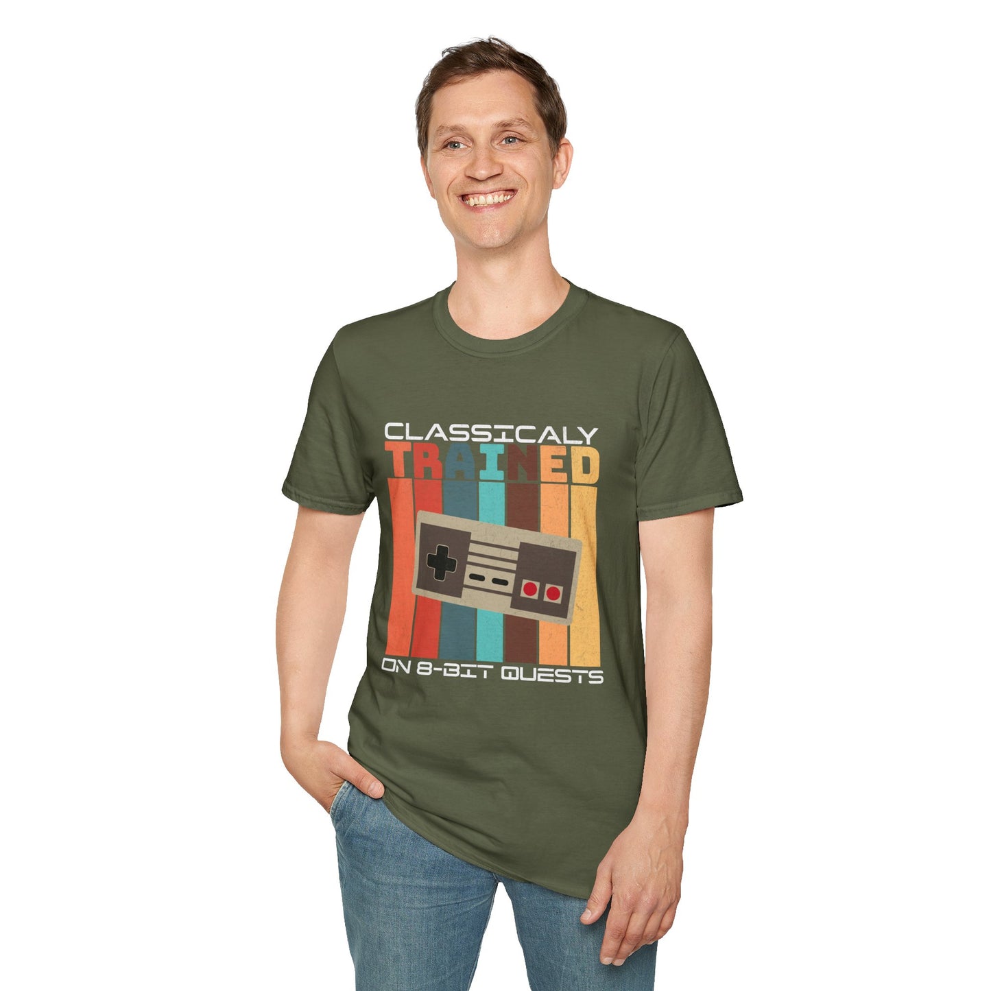 Retro Classically Trained on 8-Bit Quests Gamer T-Shirt