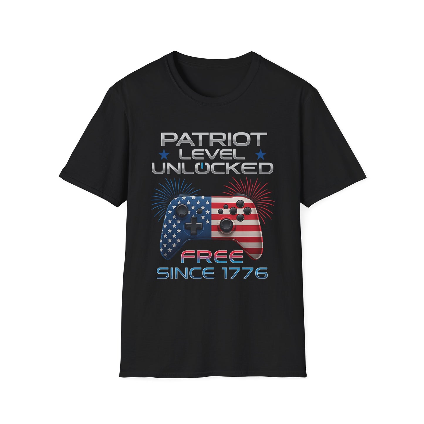Gamer Level Unlocked Patriot 4th Of July Gaming T-Shirt