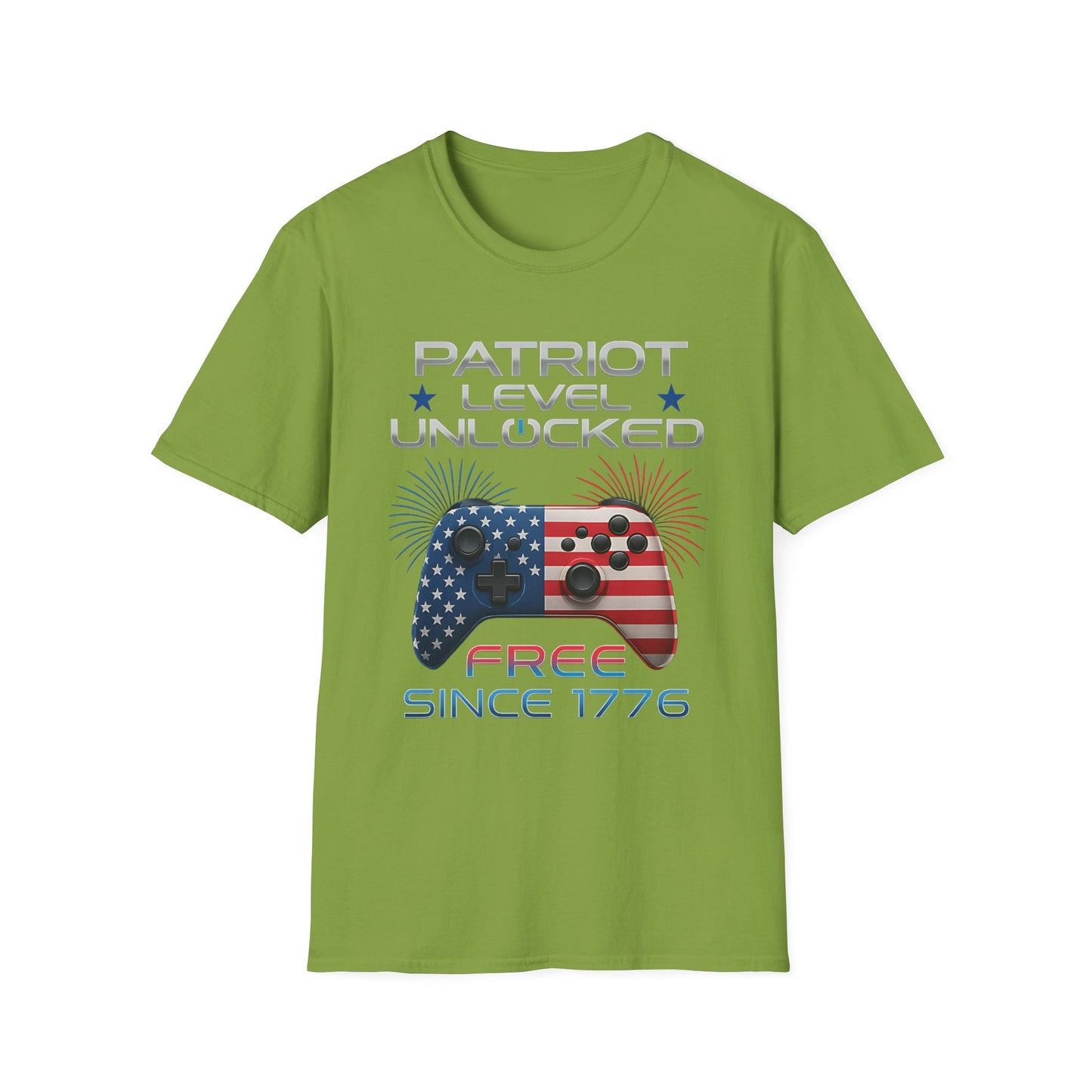 Gamer Level Unlocked Patriot 4th Of July Gaming T-Shirt