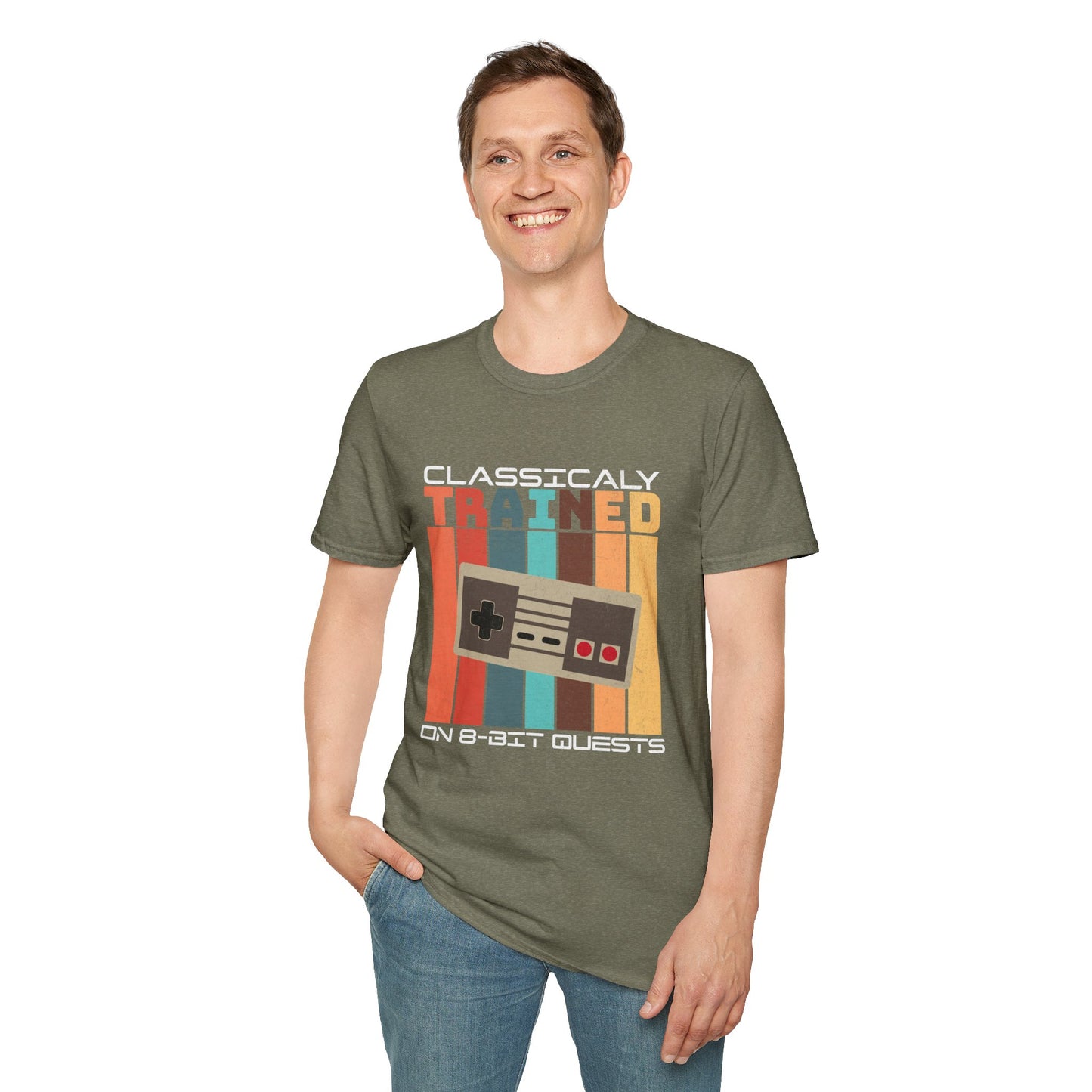 Retro Classically Trained on 8-Bit Quests Gamer T-Shirt