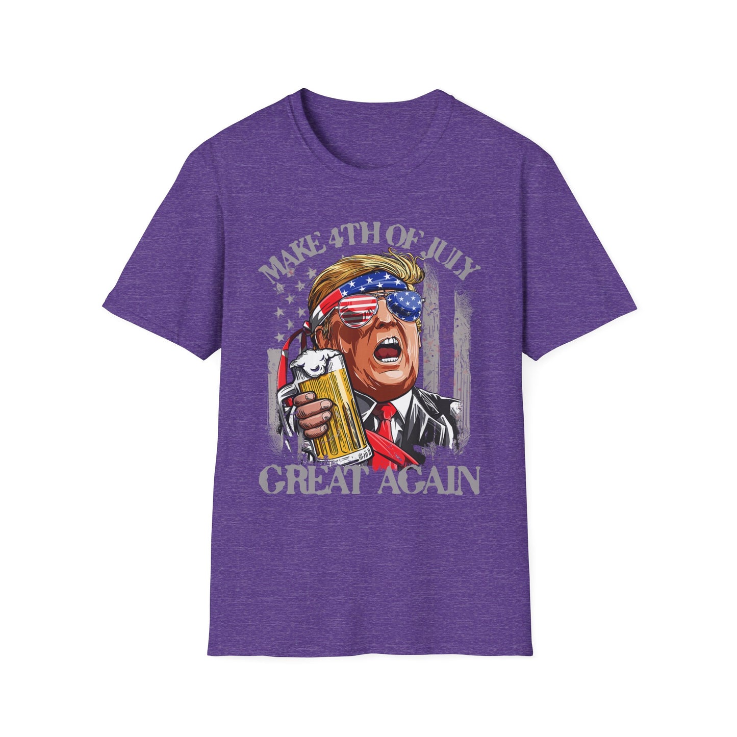 Make 4th of July Great Again Trump Beer Drinking T-Shirt