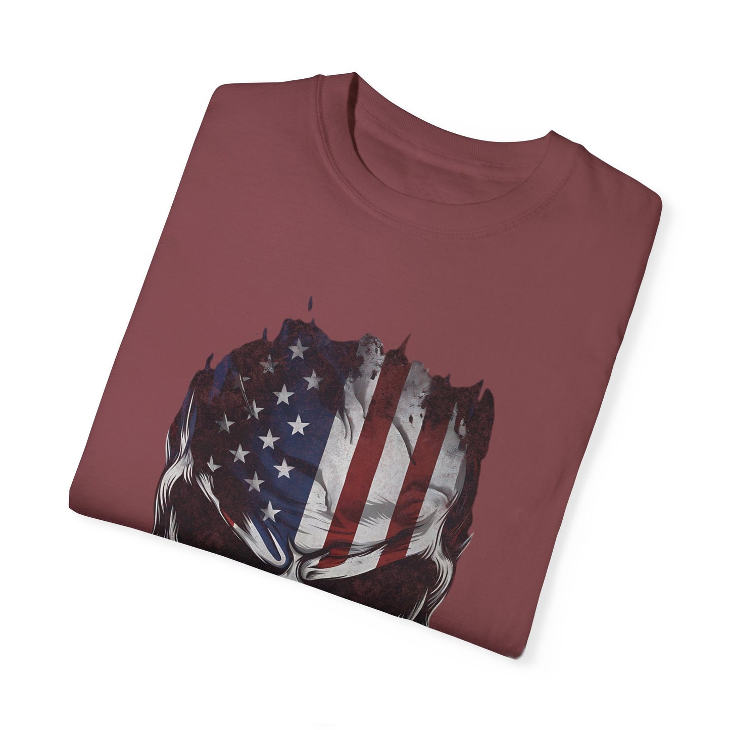 America Skull Face US Flag T-shirt