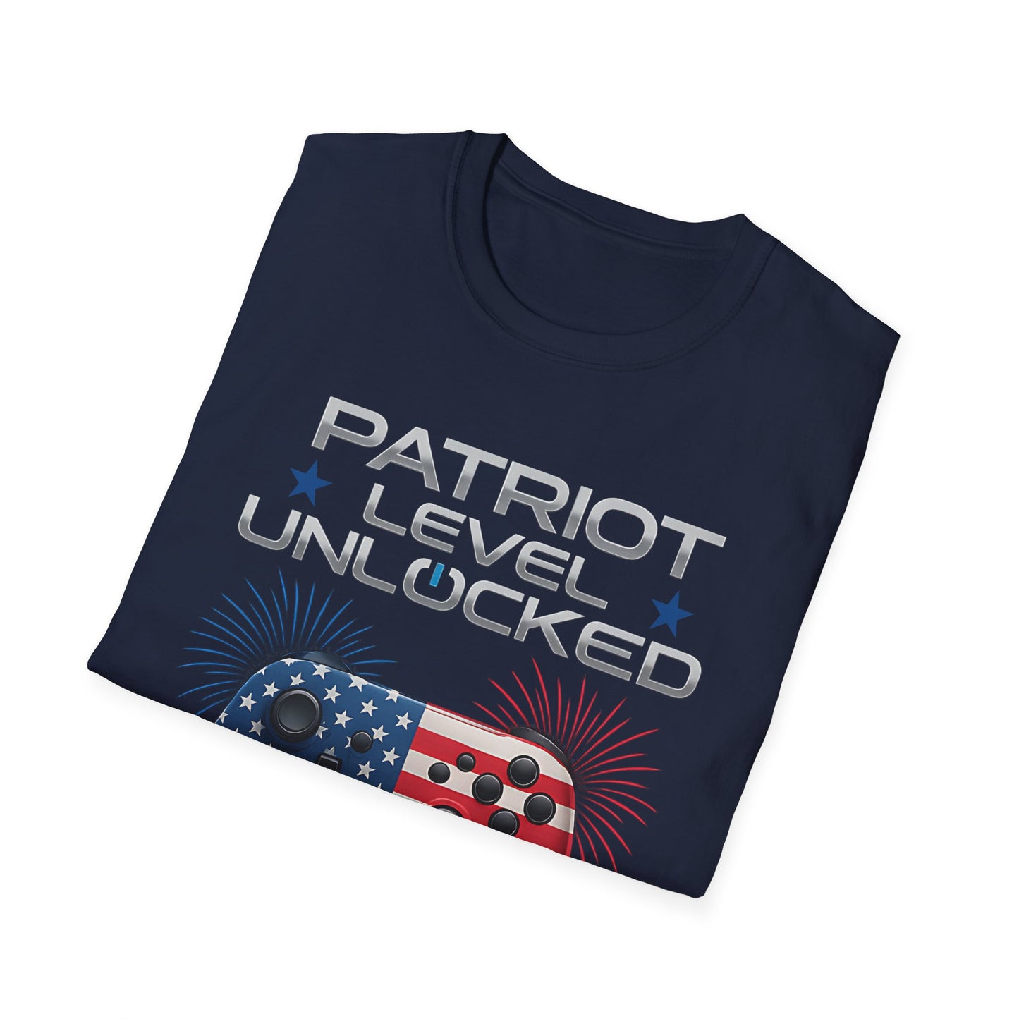 Gamer Level Unlocked Patriot 4th Of July Gaming T-Shirt