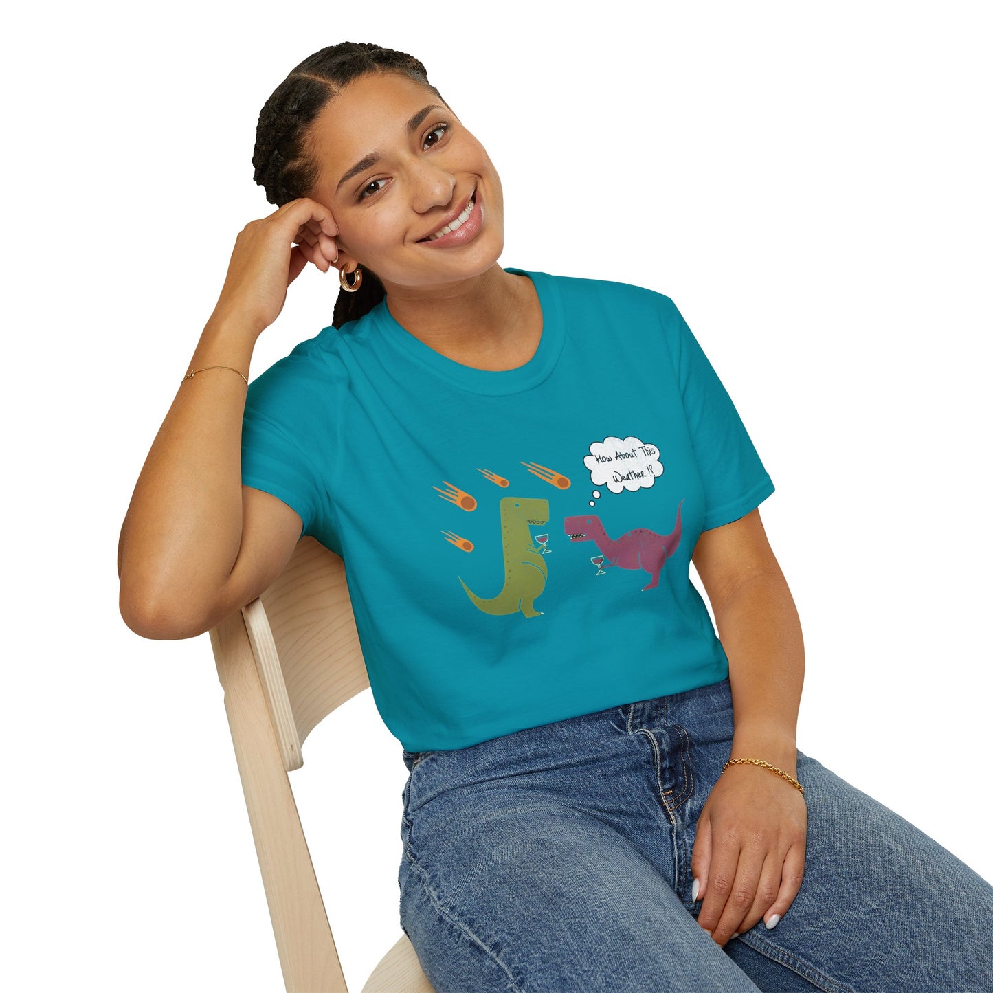 Funny T-Rex How About This Weather? Dino Puns T-Shirt