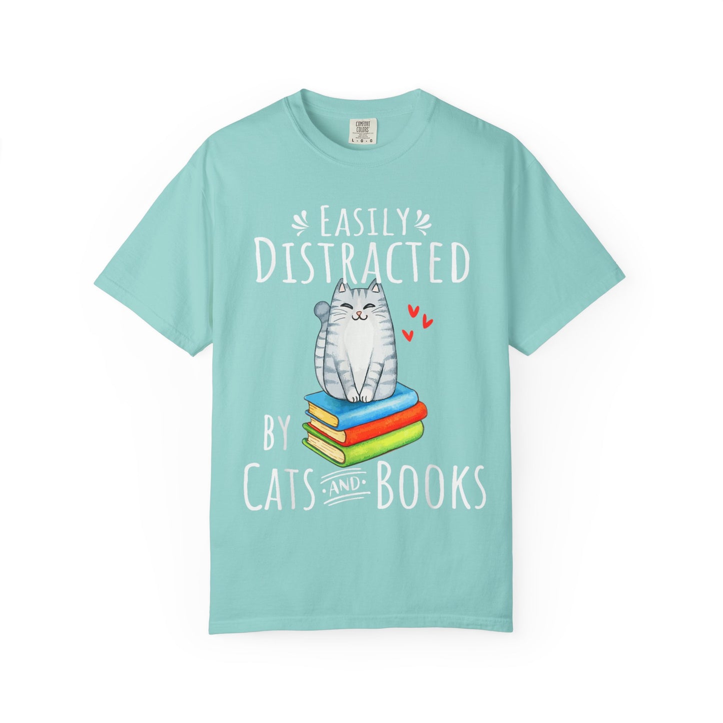 Easily Distracted by Books and Cats T-shirt