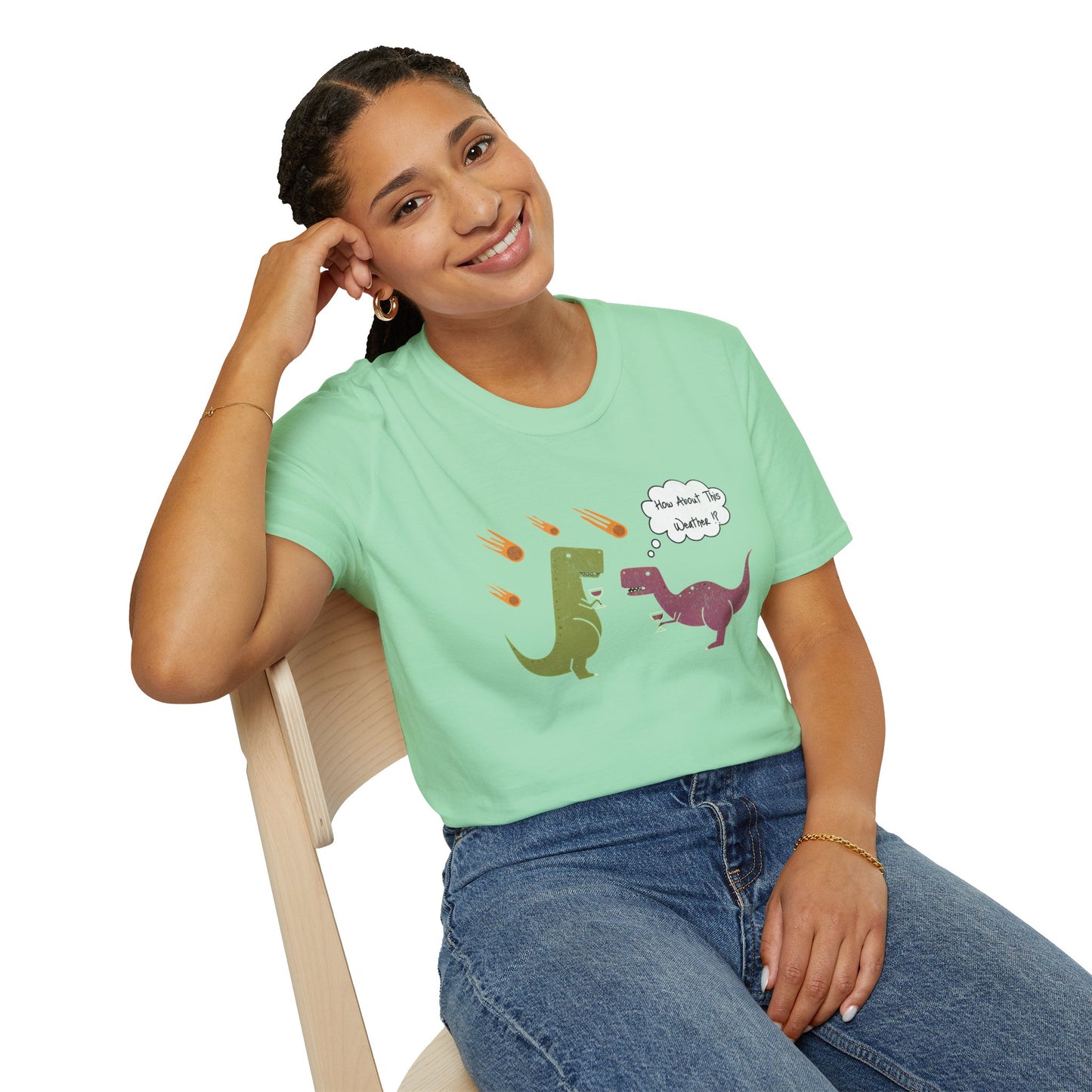 Funny T-Rex How About This Weather? Dino Puns T-Shirt
