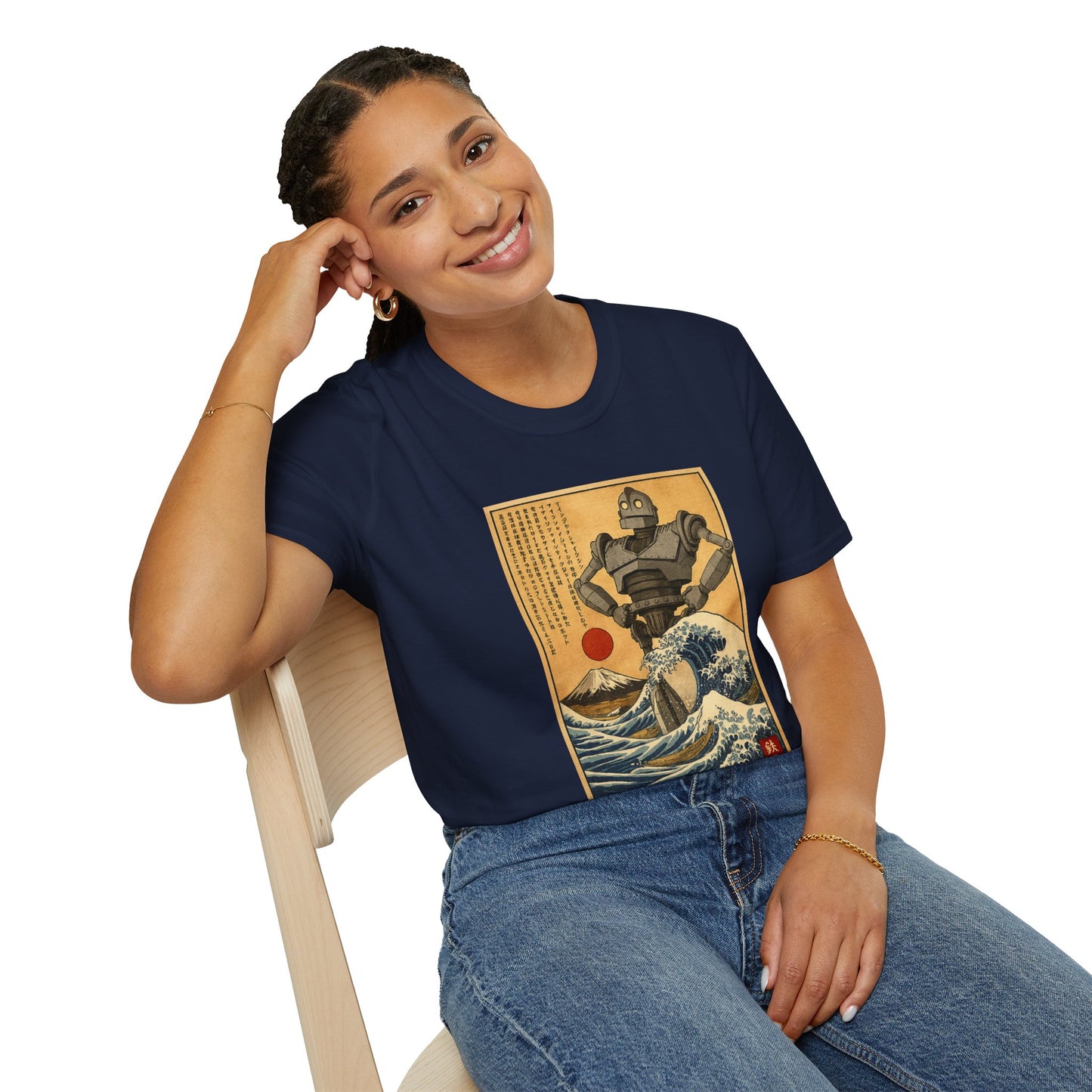Giant Robot Over Mount Fuji Retro Anime T-shirt