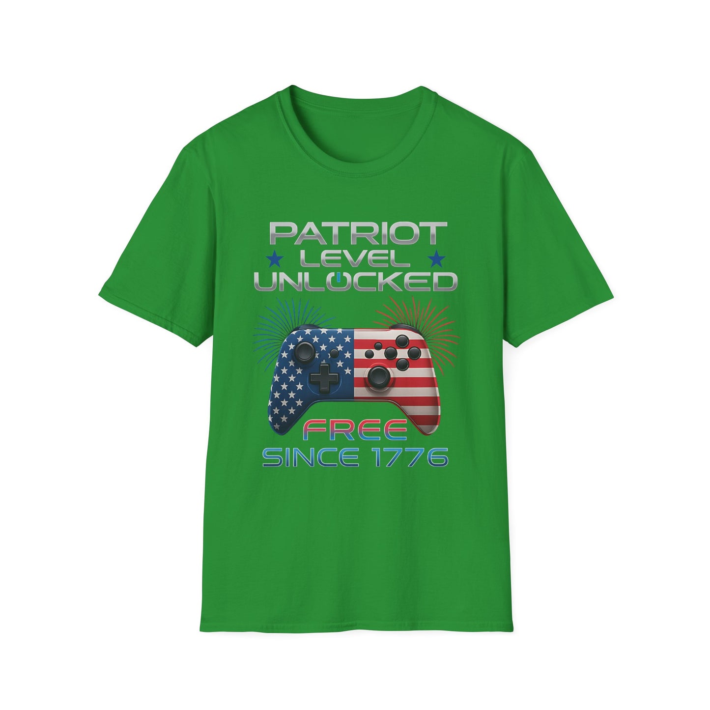 Gamer Level Unlocked Patriot 4th Of July Gaming T-Shirt