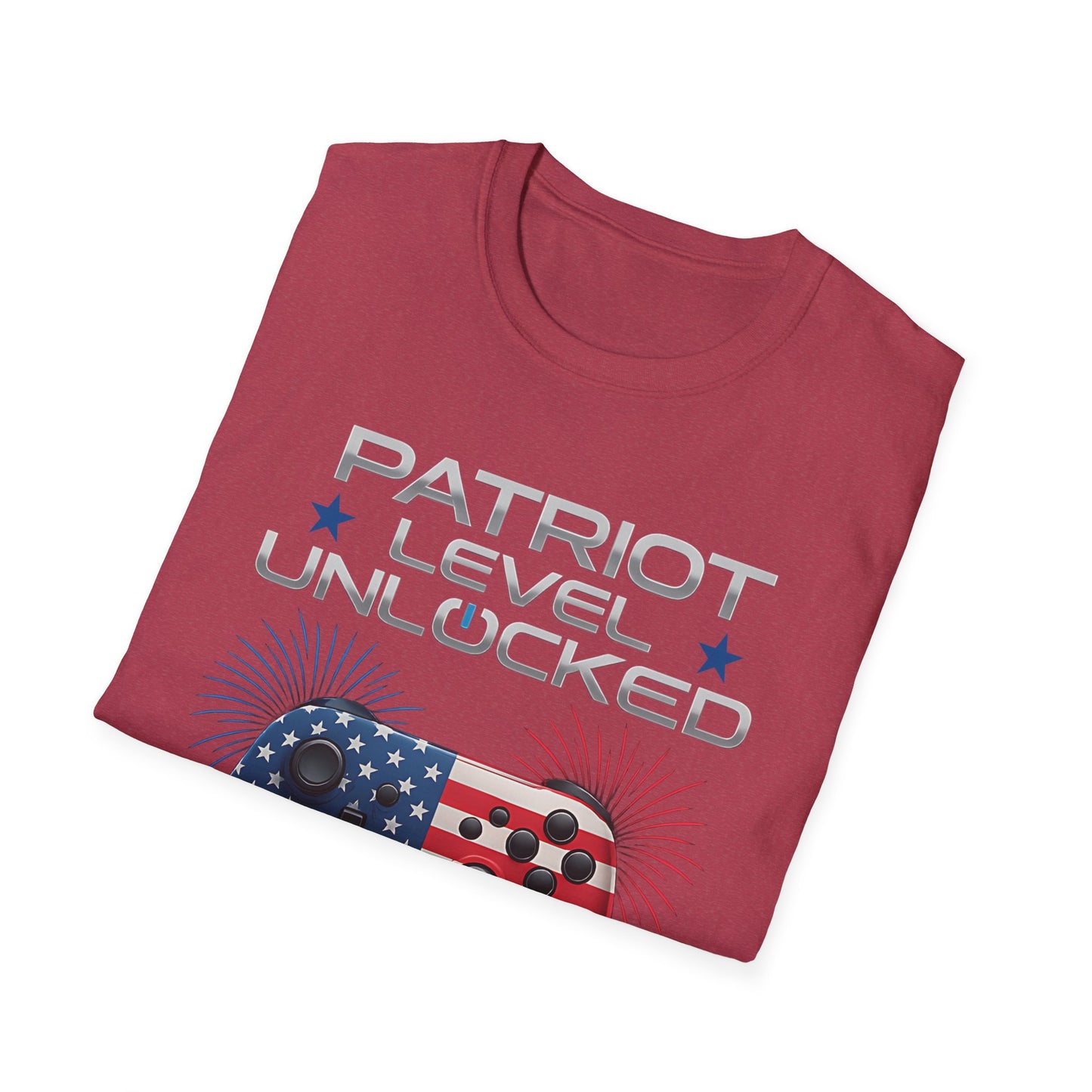 Gamer Level Unlocked Patriot 4th Of July Gaming T-Shirt