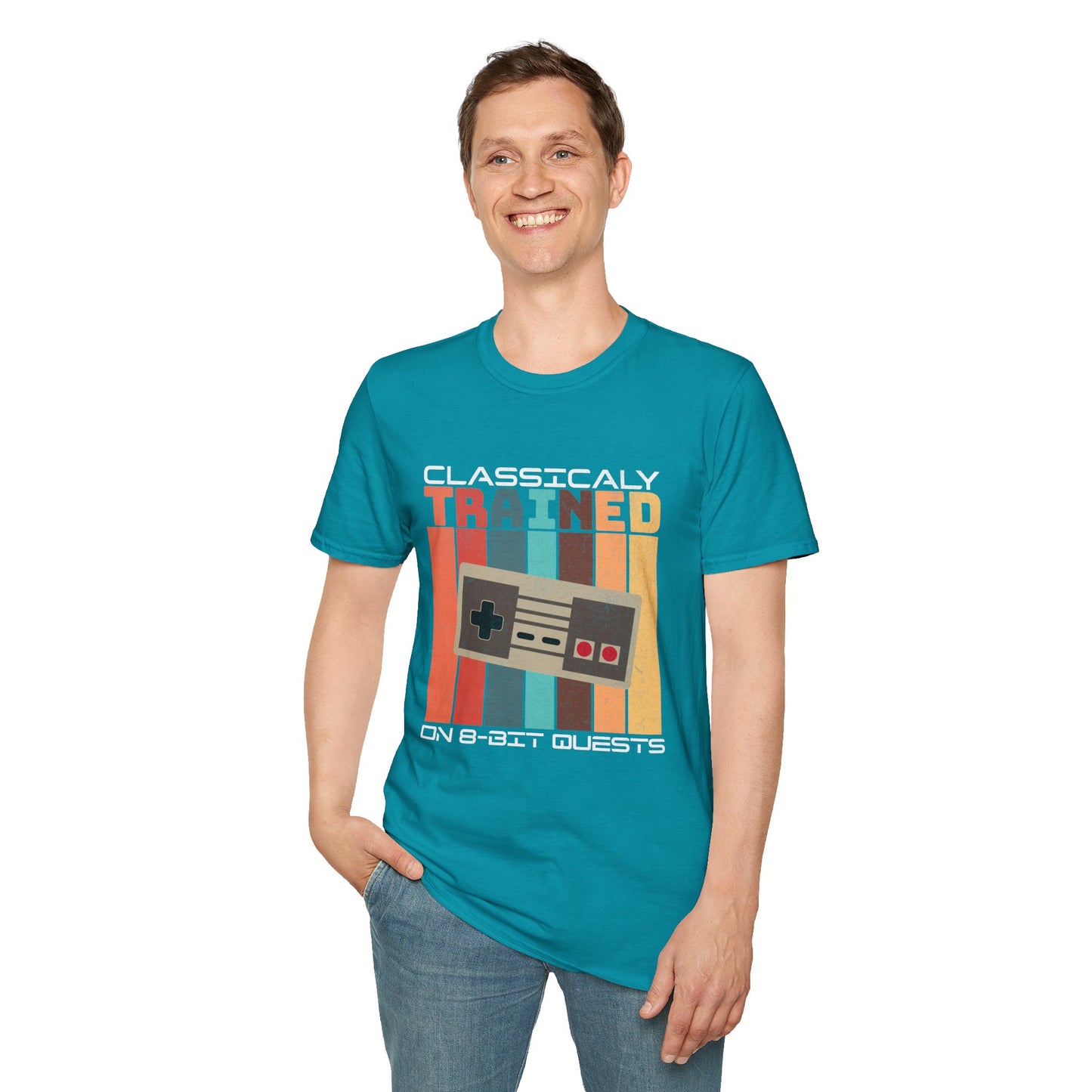 Retro Classically Trained on 8-Bit Quests Gamer T-Shirt
