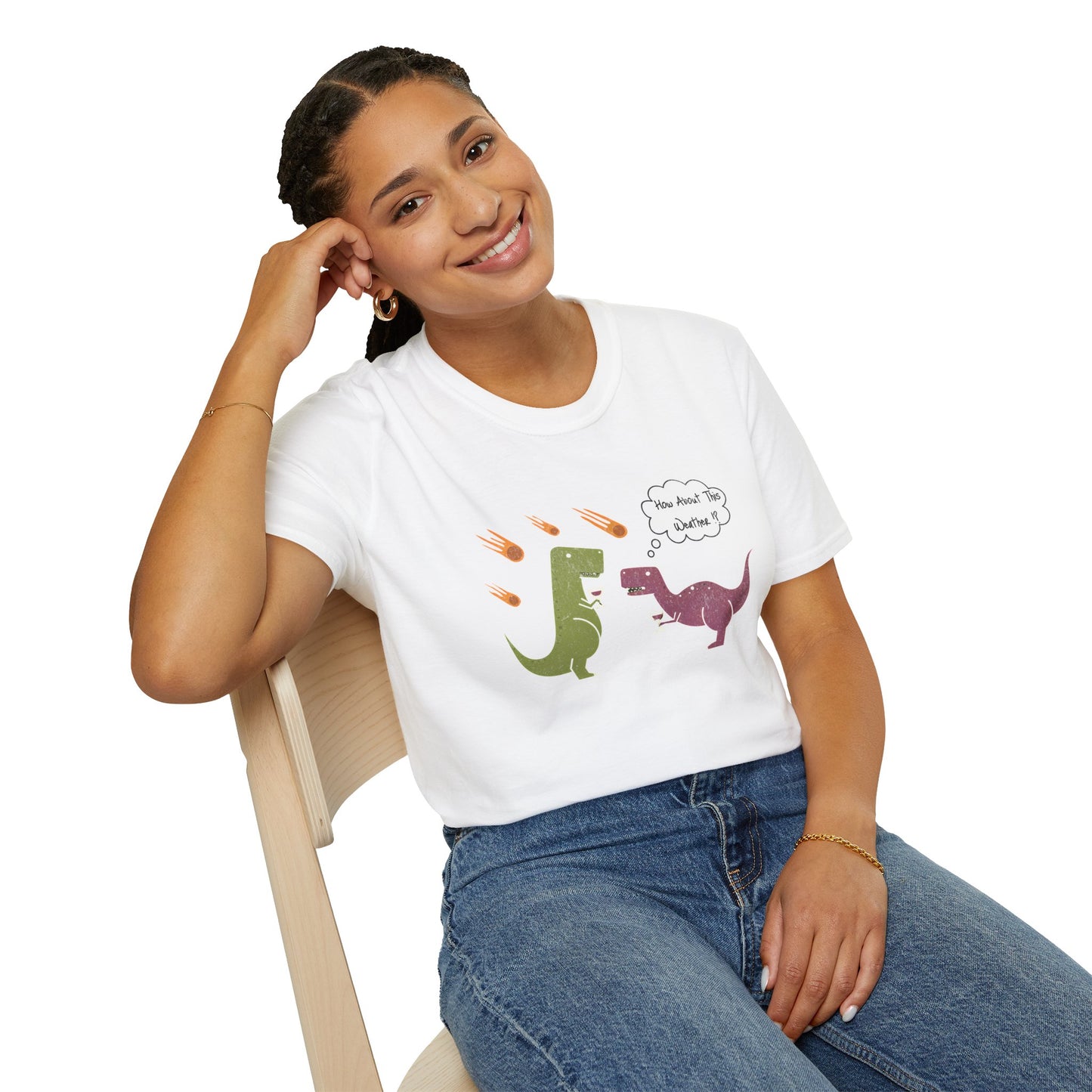 Funny T-Rex How About This Weather? Dino Puns T-Shirt