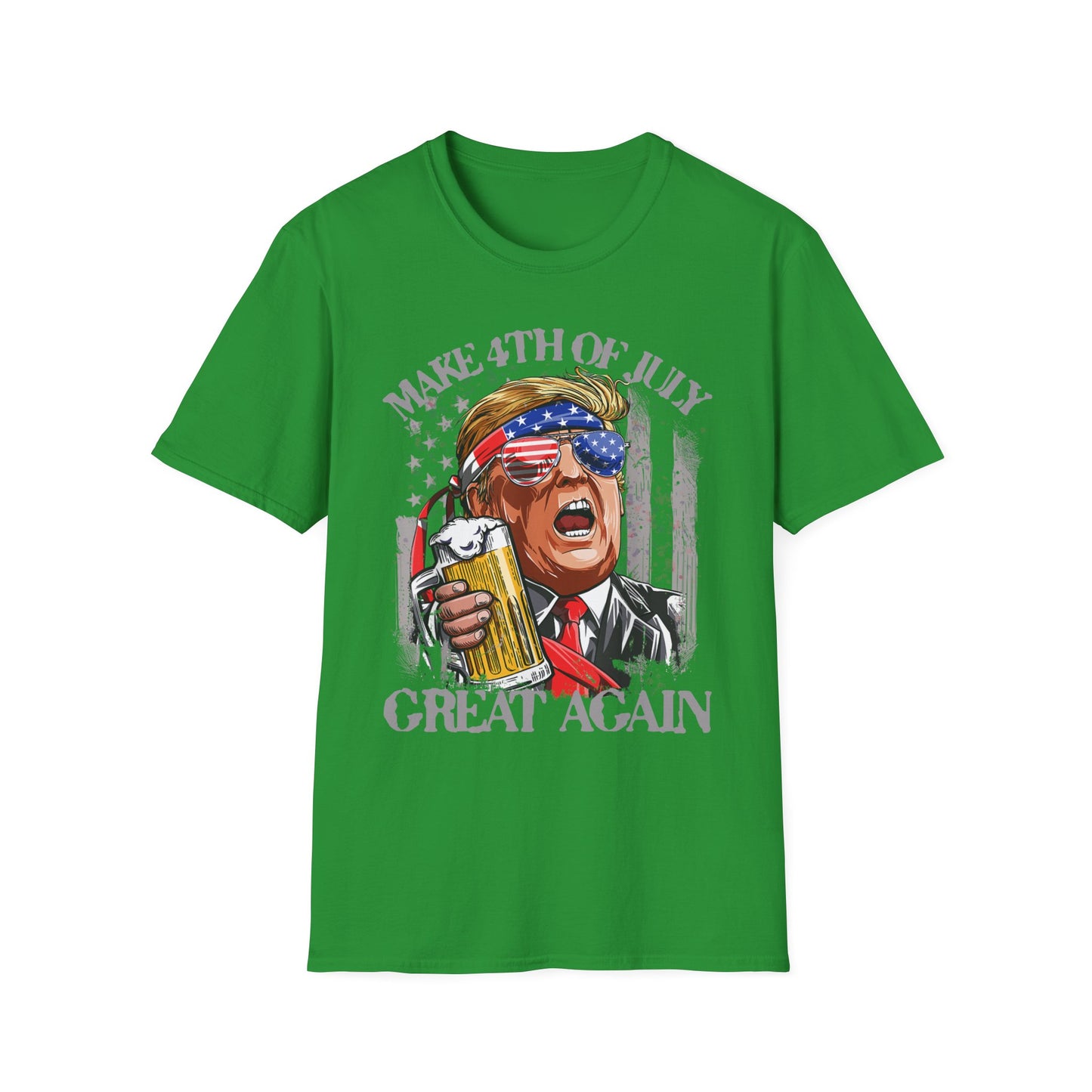 Make 4th of July Great Again Trump Beer Drinking T-Shirt