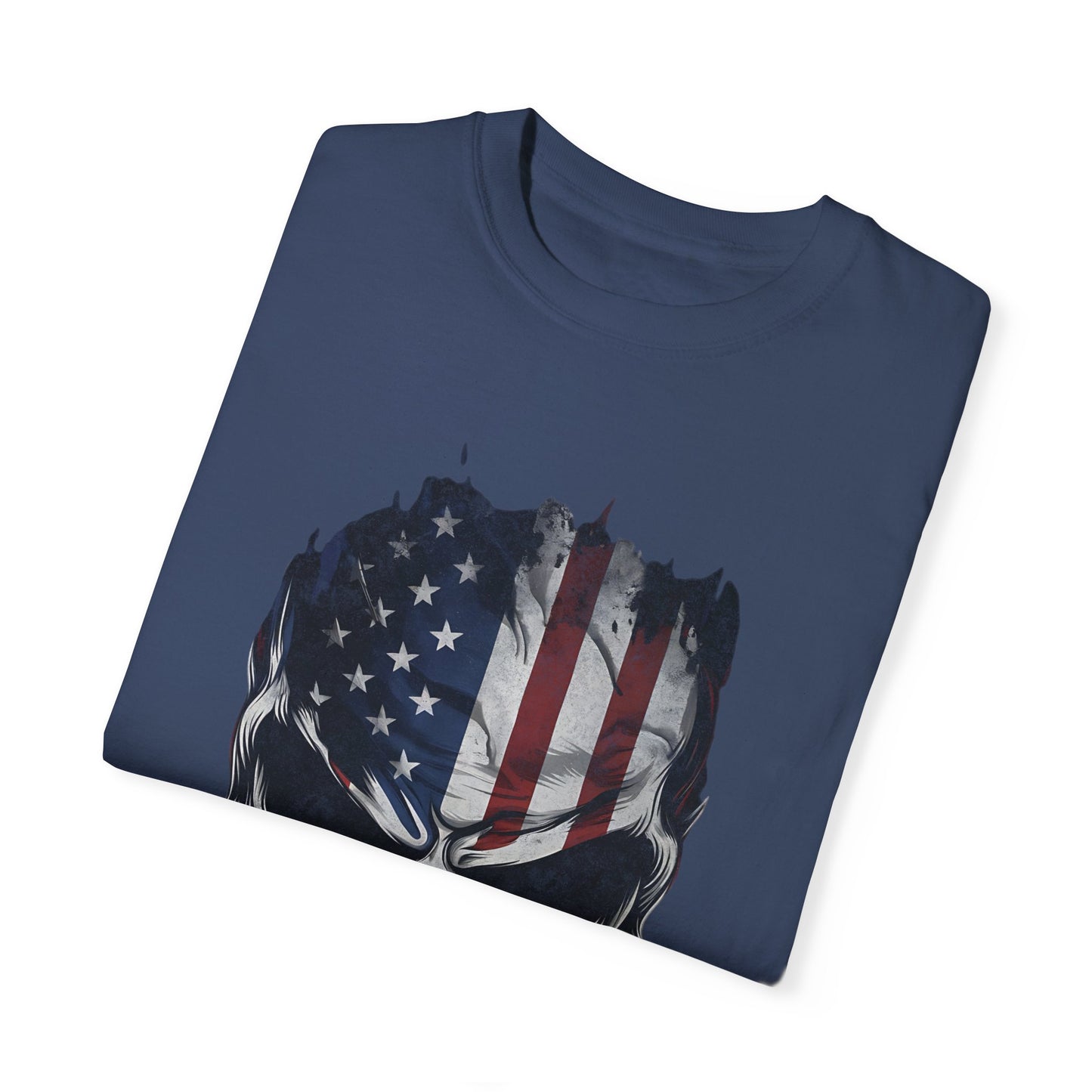 America Skull Face US Flag T-shirt