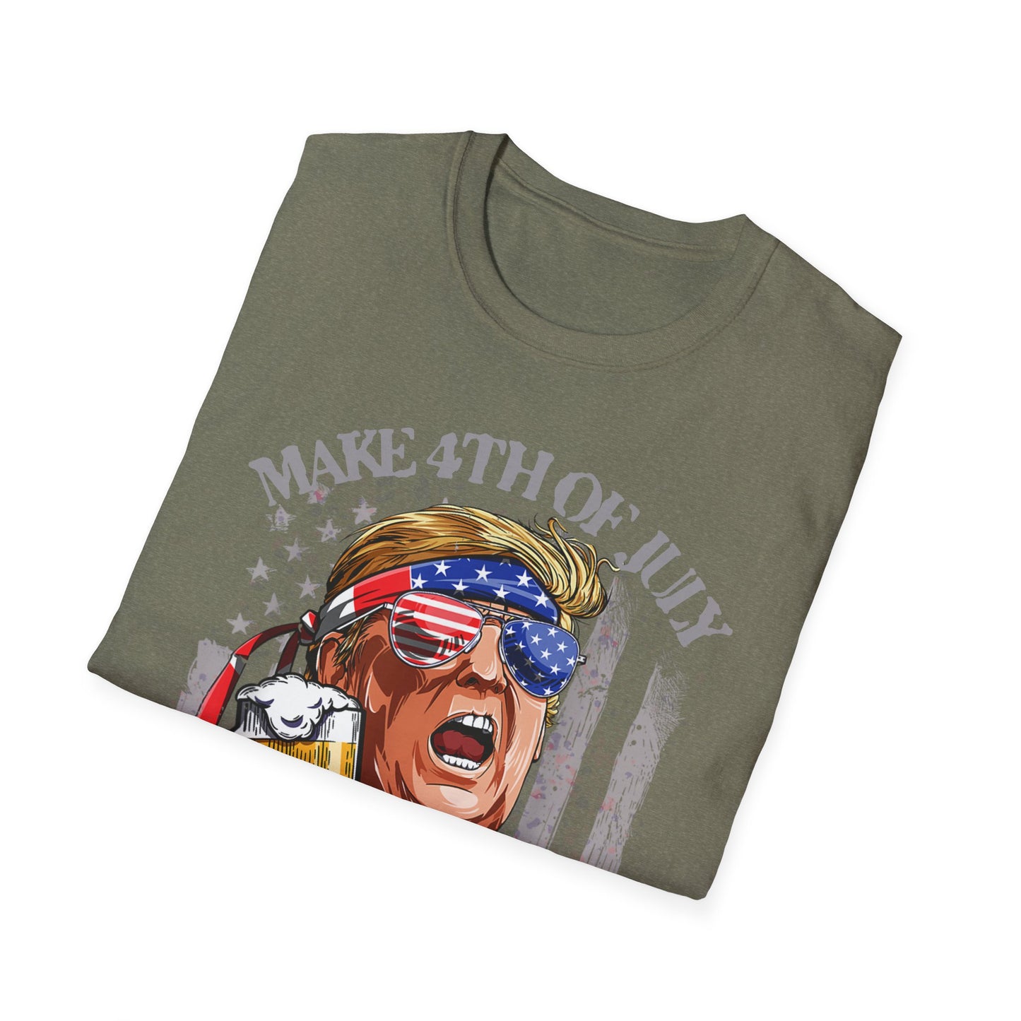 Make 4th of July Great Again Trump Beer Drinking T-Shirt