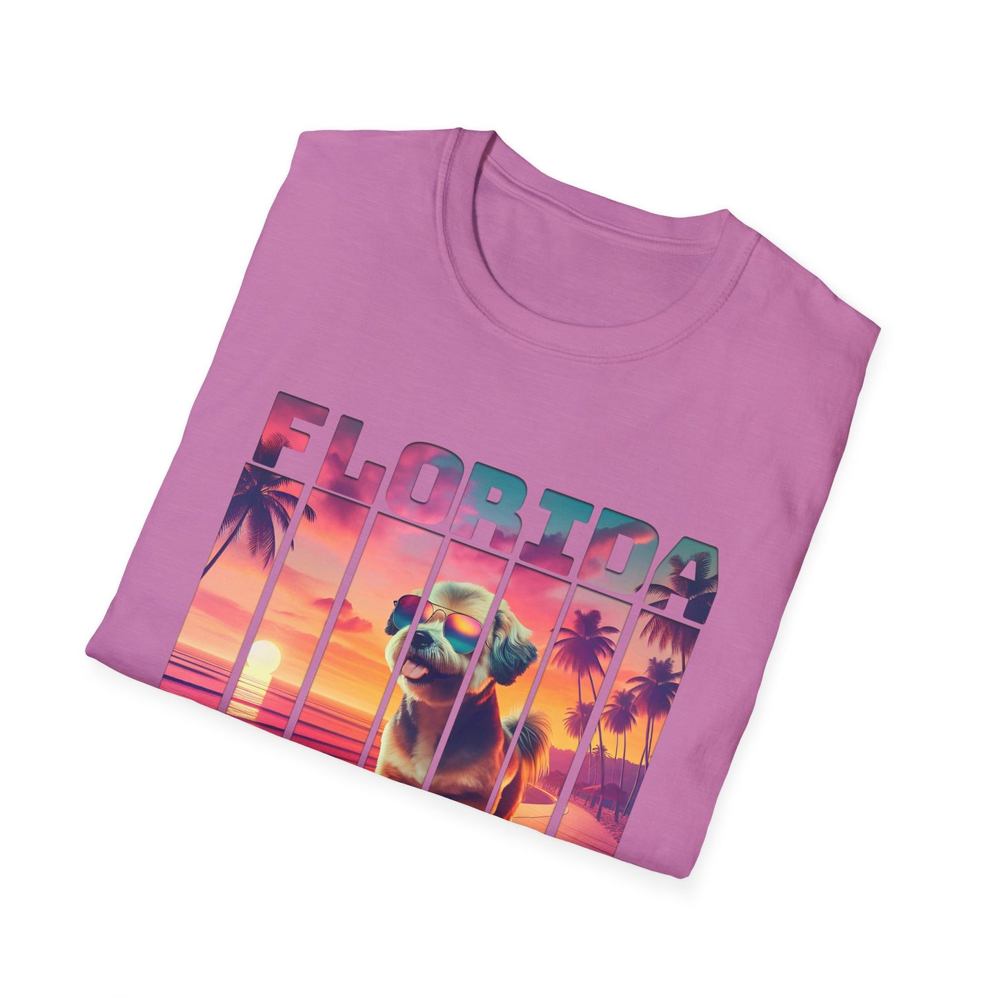 Florida Miami Beach Cool Summer Dog T-Shirt