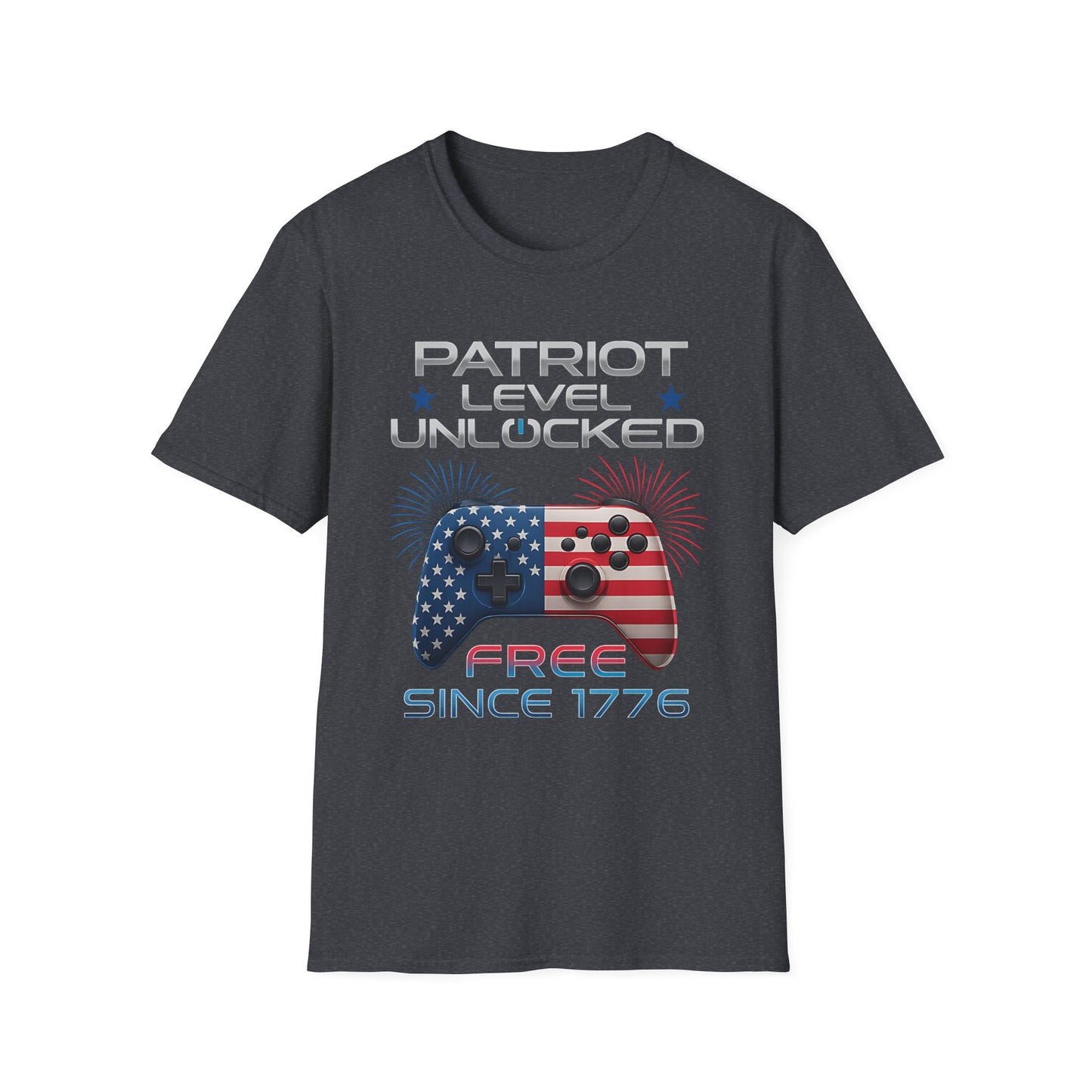 Gamer Level Unlocked Patriot 4th Of July Gaming T-Shirt