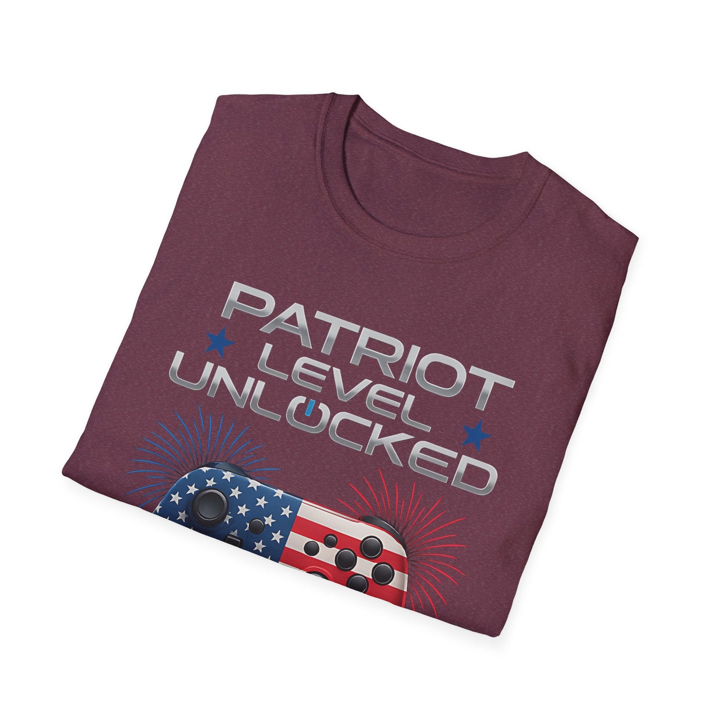 Gamer Level Unlocked Patriot 4th Of July Gaming T-Shirt