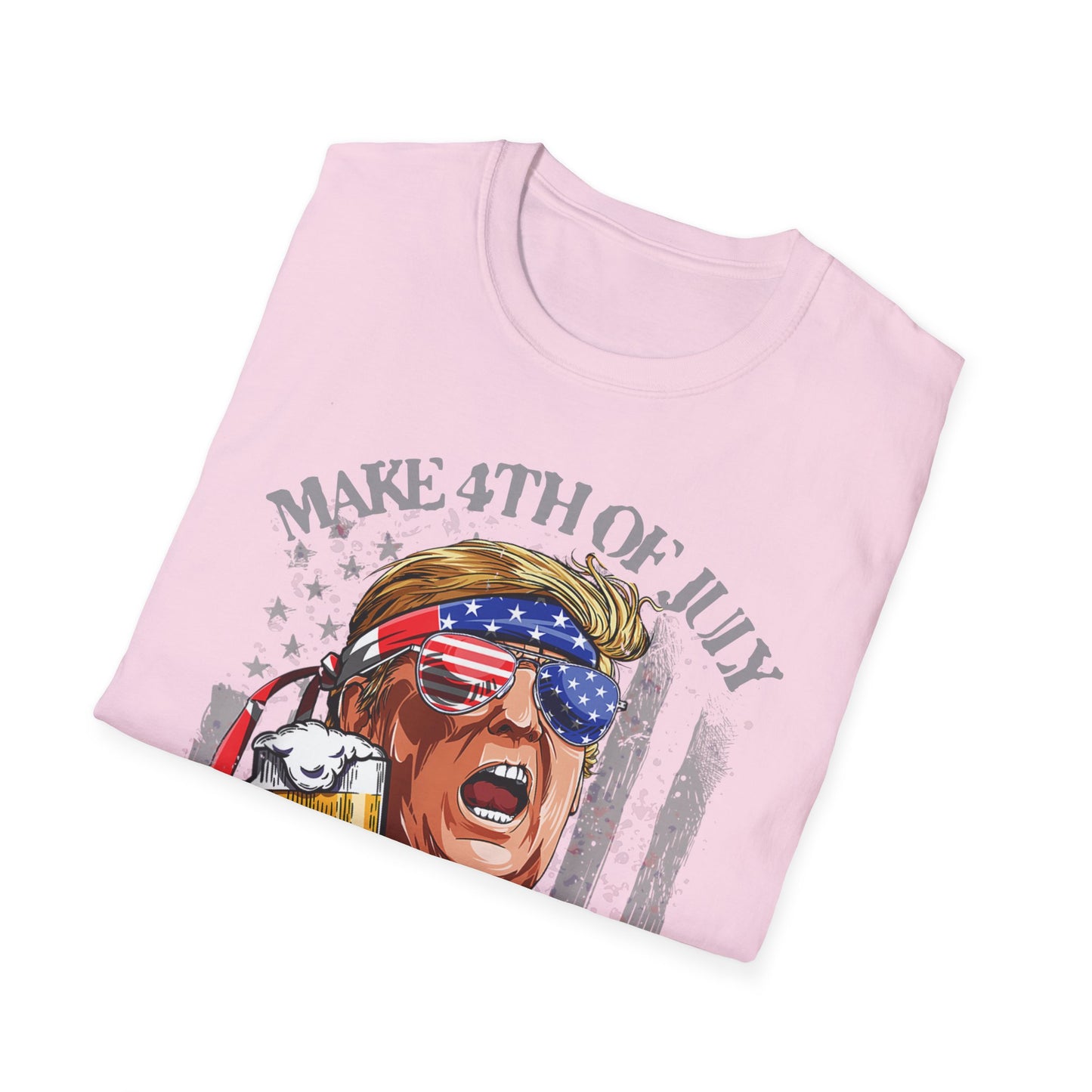 Make 4th of July Great Again Trump Beer Drinking T-Shirt