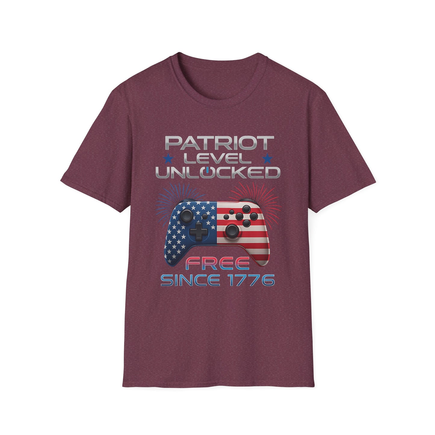 Gamer Level Unlocked Patriot 4th Of July Gaming T-Shirt