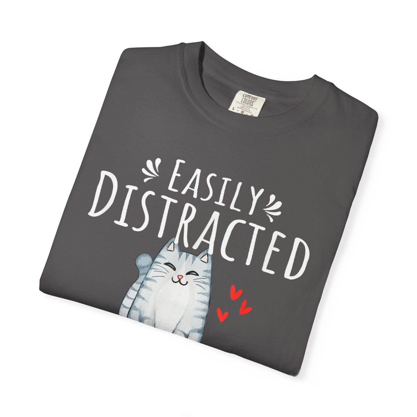 Easily Distracted by Books and Cats T-shirt