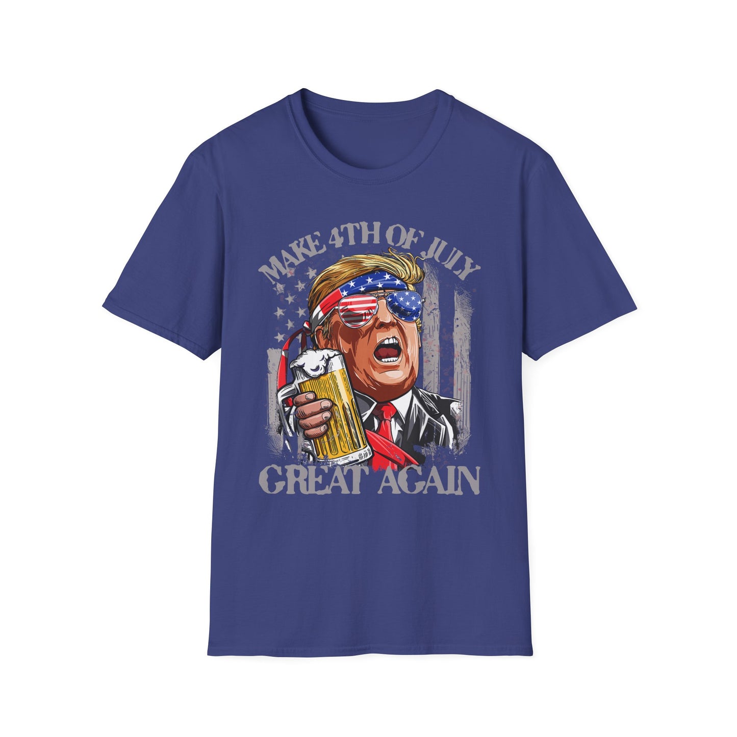 Make 4th of July Great Again Trump Beer Drinking T-Shirt