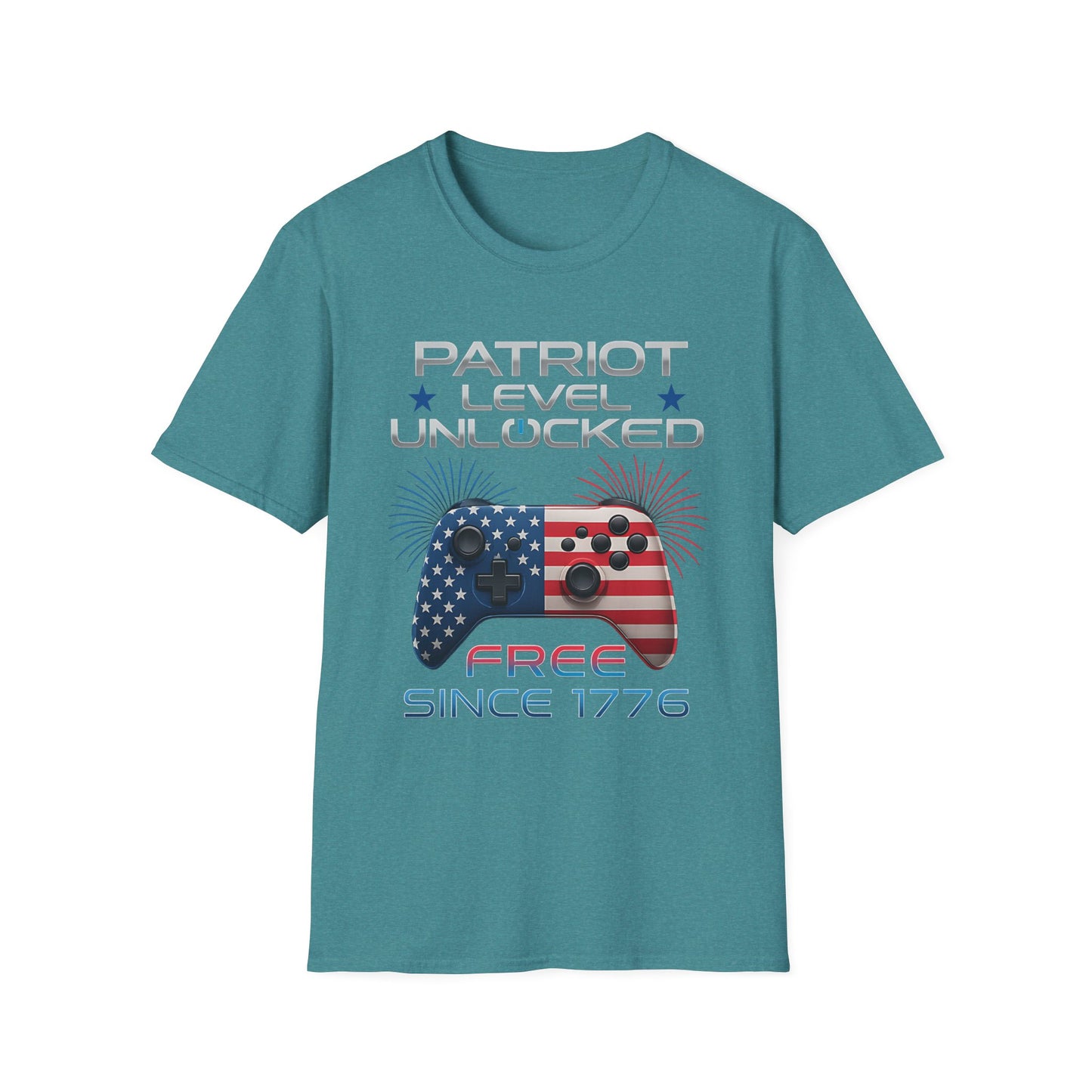 Gamer Level Unlocked Patriot 4th Of July Gaming T-Shirt