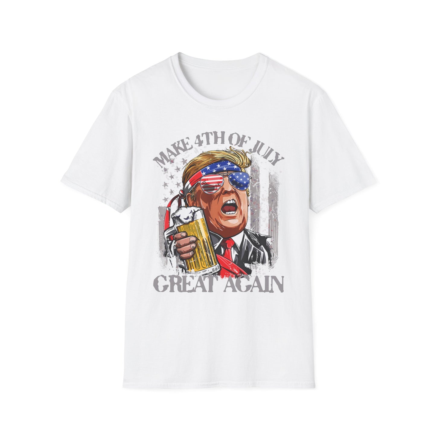 Make 4th of July Great Again Trump Beer Drinking T-Shirt