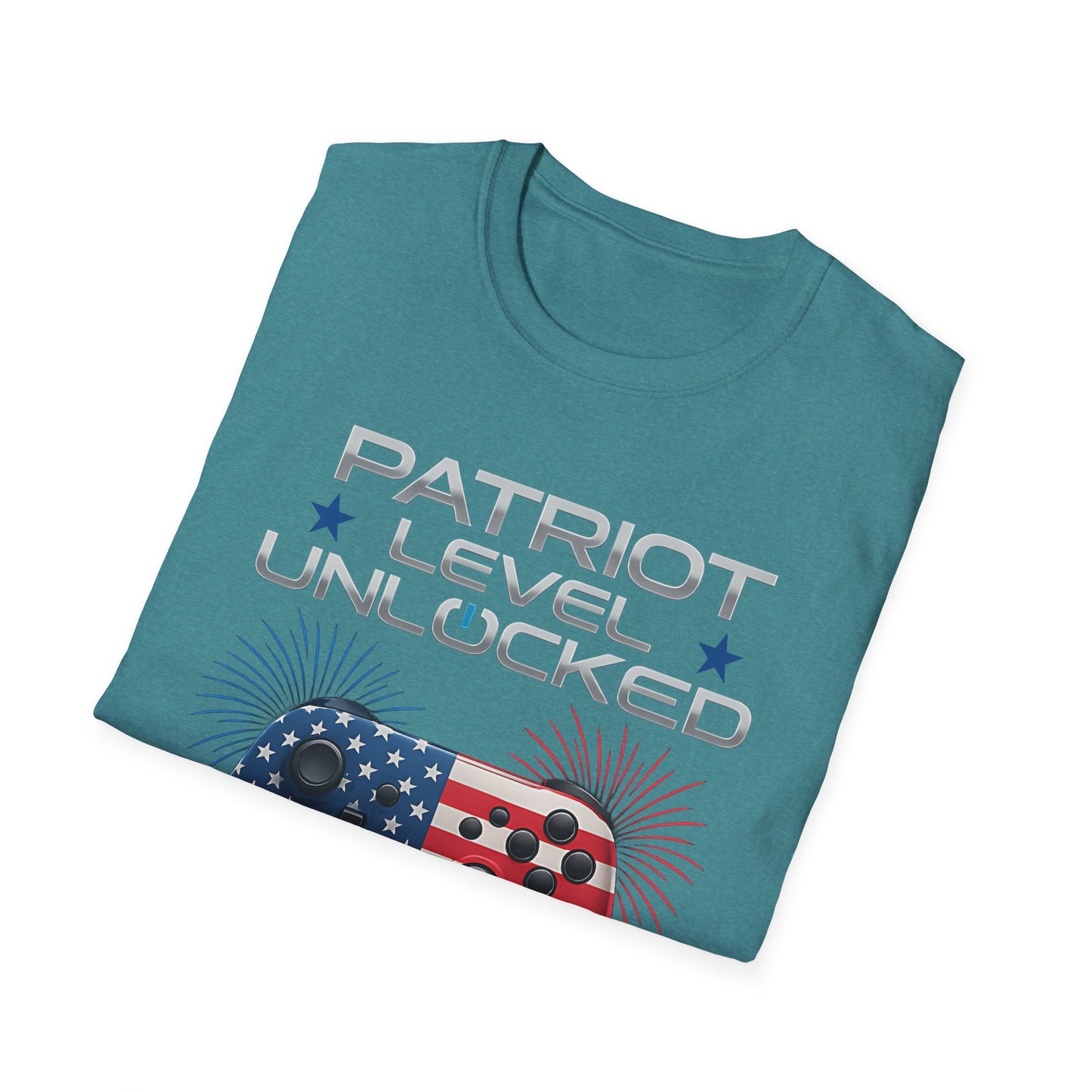 Gamer Level Unlocked Patriot 4th Of July Gaming T-Shirt