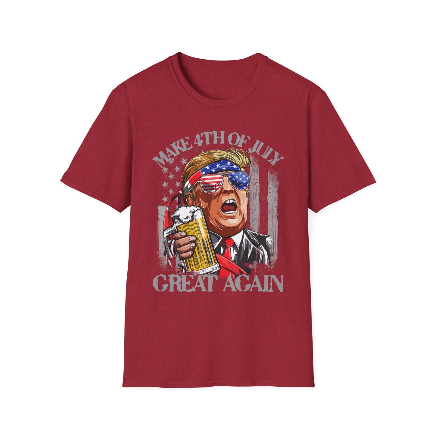 Make 4th of July Great Again Trump Beer Drinking T-Shirt