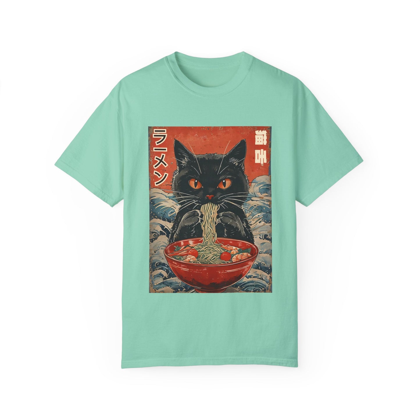 Japanese Cat Eating Ramen T-shirt