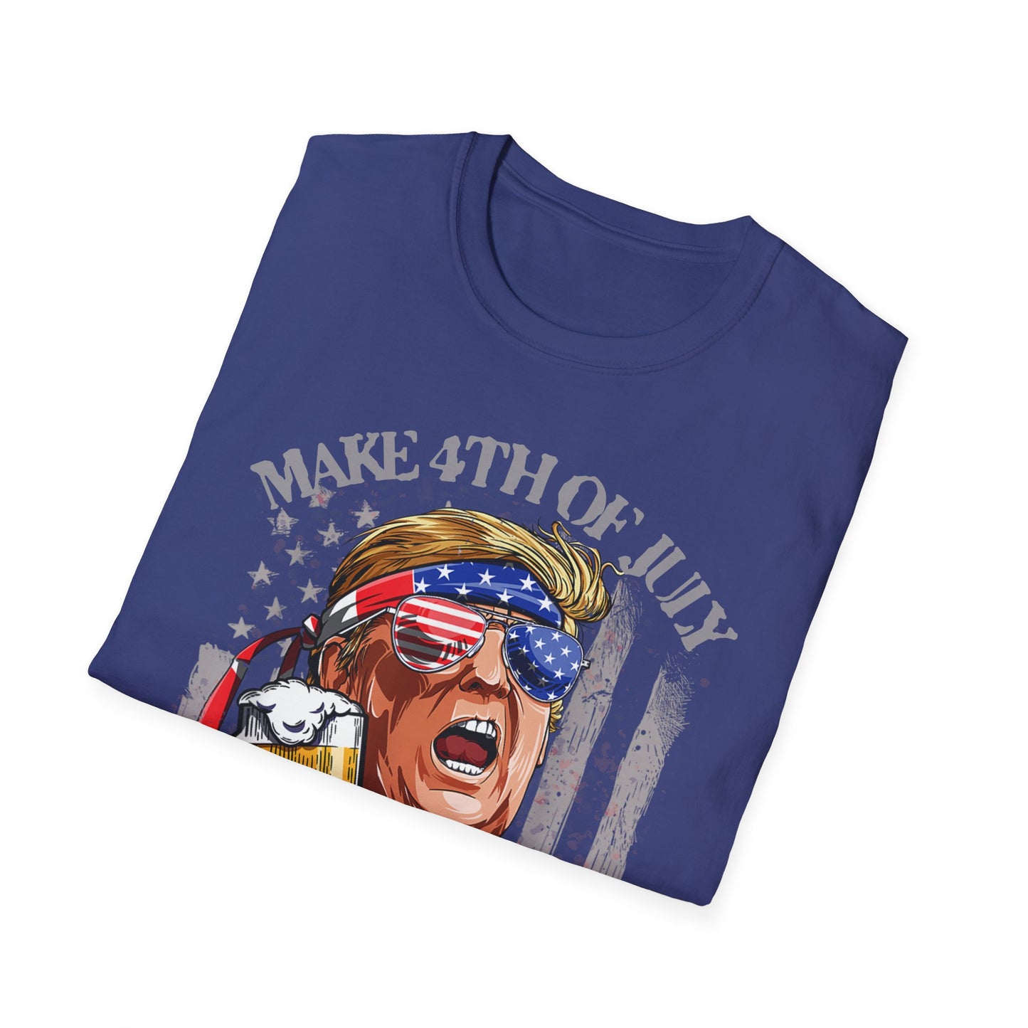 Make 4th of July Great Again Trump Beer Drinking T-Shirt
