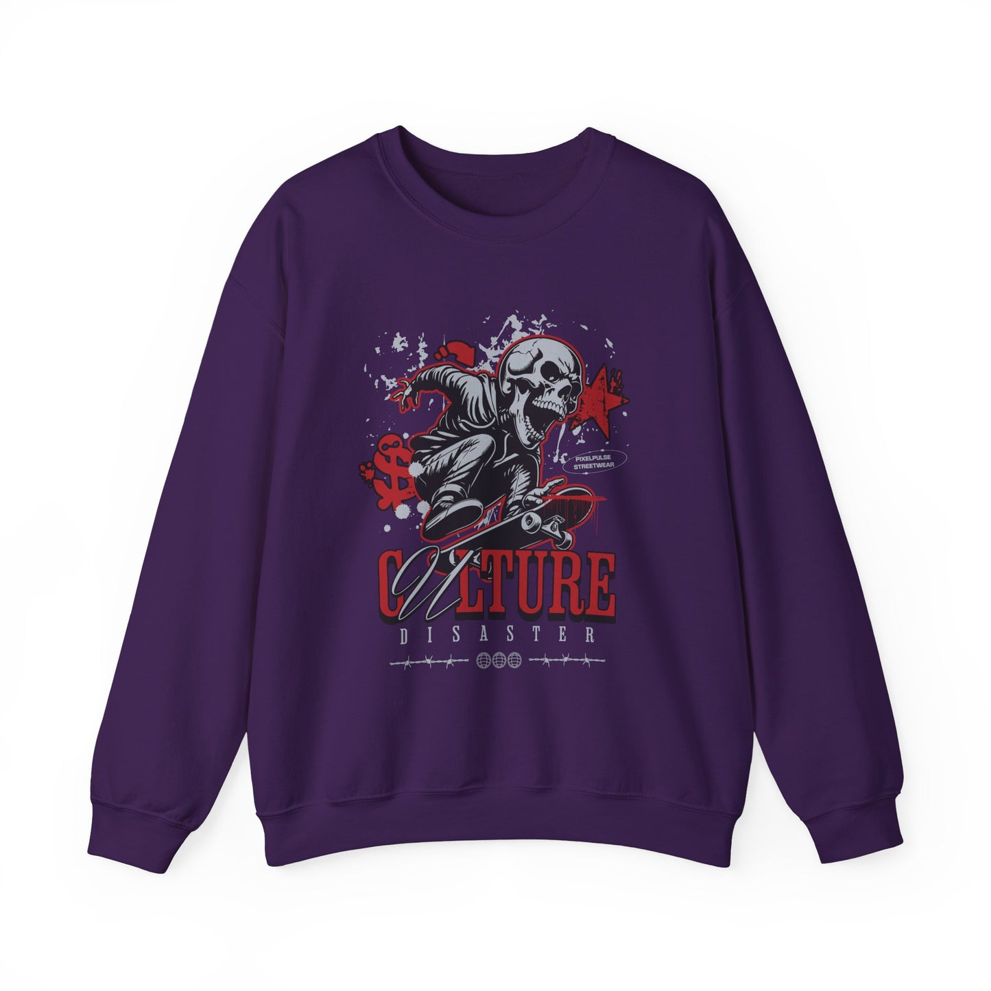 Funny Skull "Culture is a Disaster" Streetwear Sweatshirt