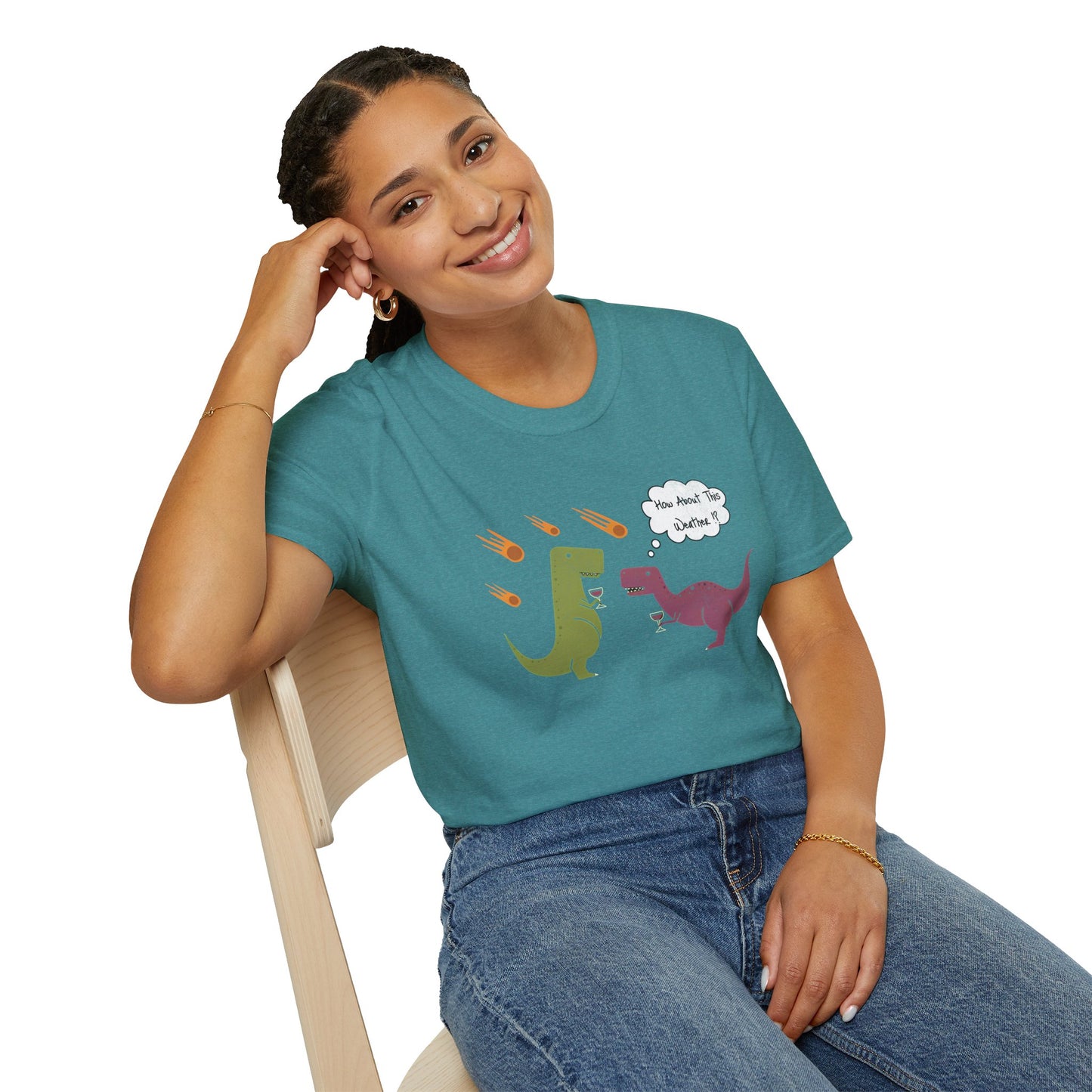 Funny T-Rex How About This Weather? Dino Puns T-Shirt