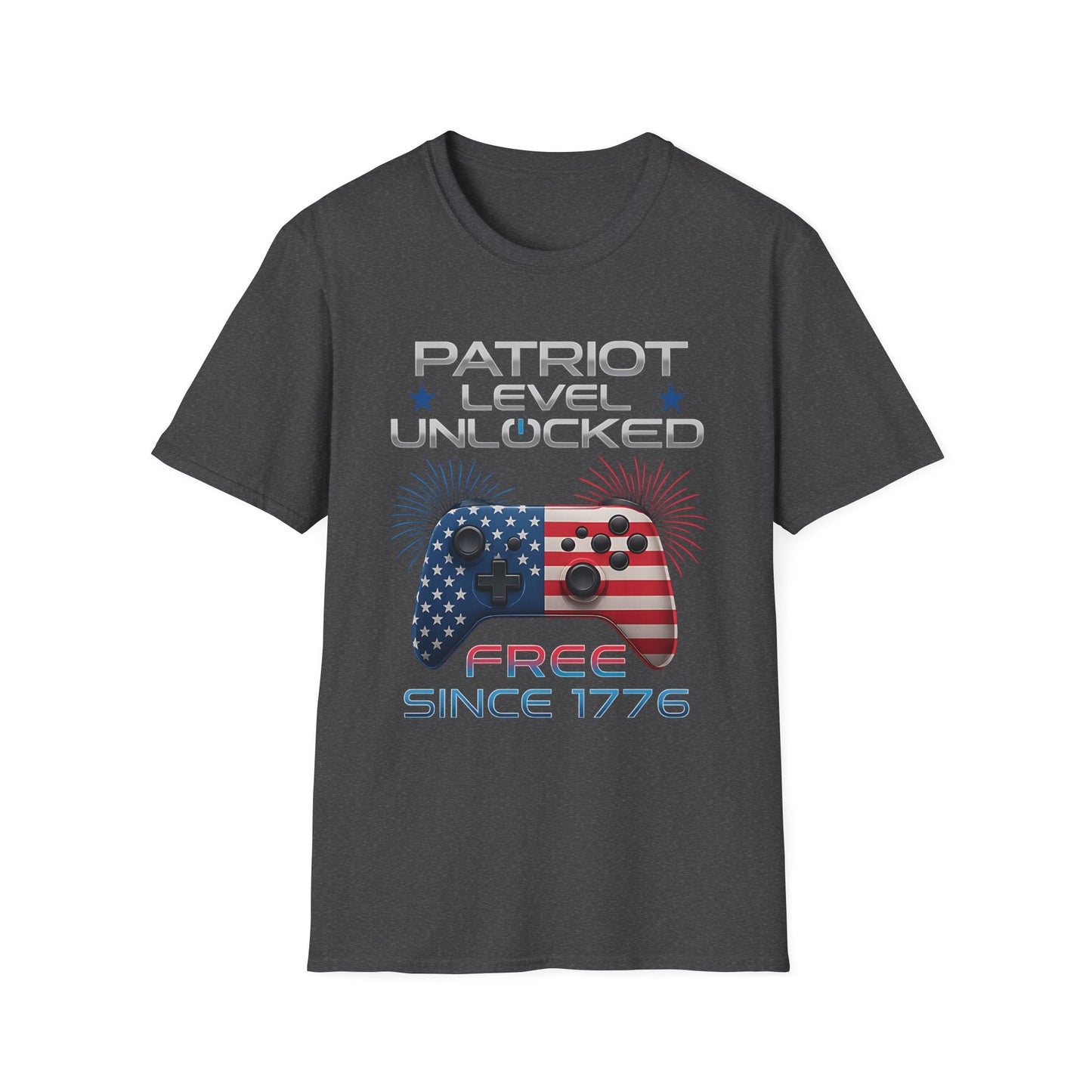Gamer Level Unlocked Patriot 4th Of July Gaming T-Shirt