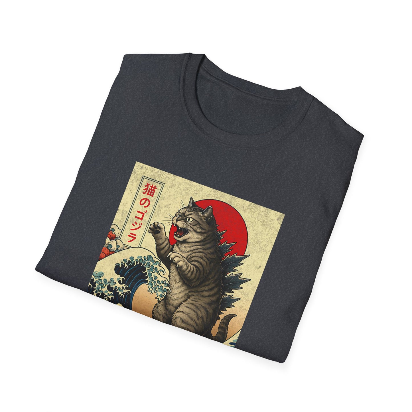 Japan Wave Landscape Catzilla Kaiju T-Shirt