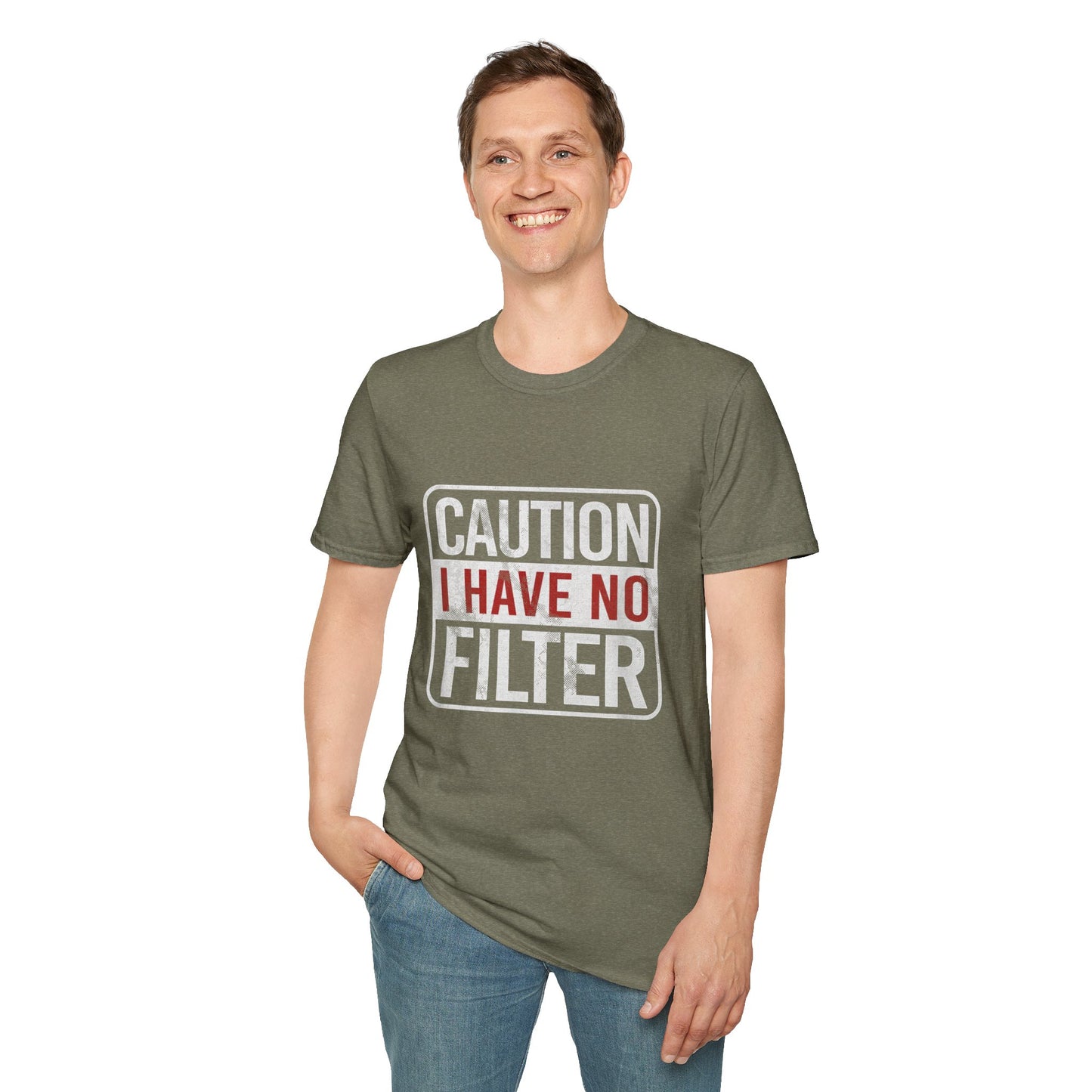Sarcastic Quote Caution I Have No Filter Funny T-shirt
