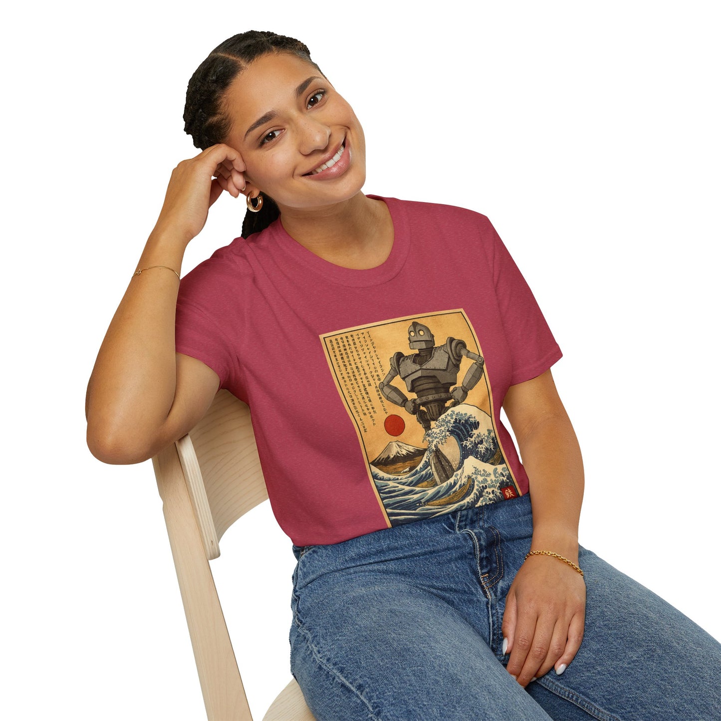 Giant Robot Over Mount Fuji Retro Anime T-shirt