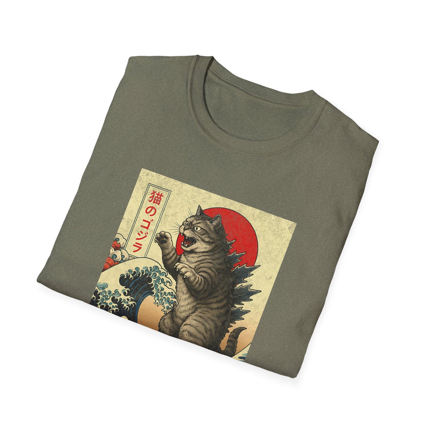 Japan Wave Landscape Catzilla Kaiju T-Shirt