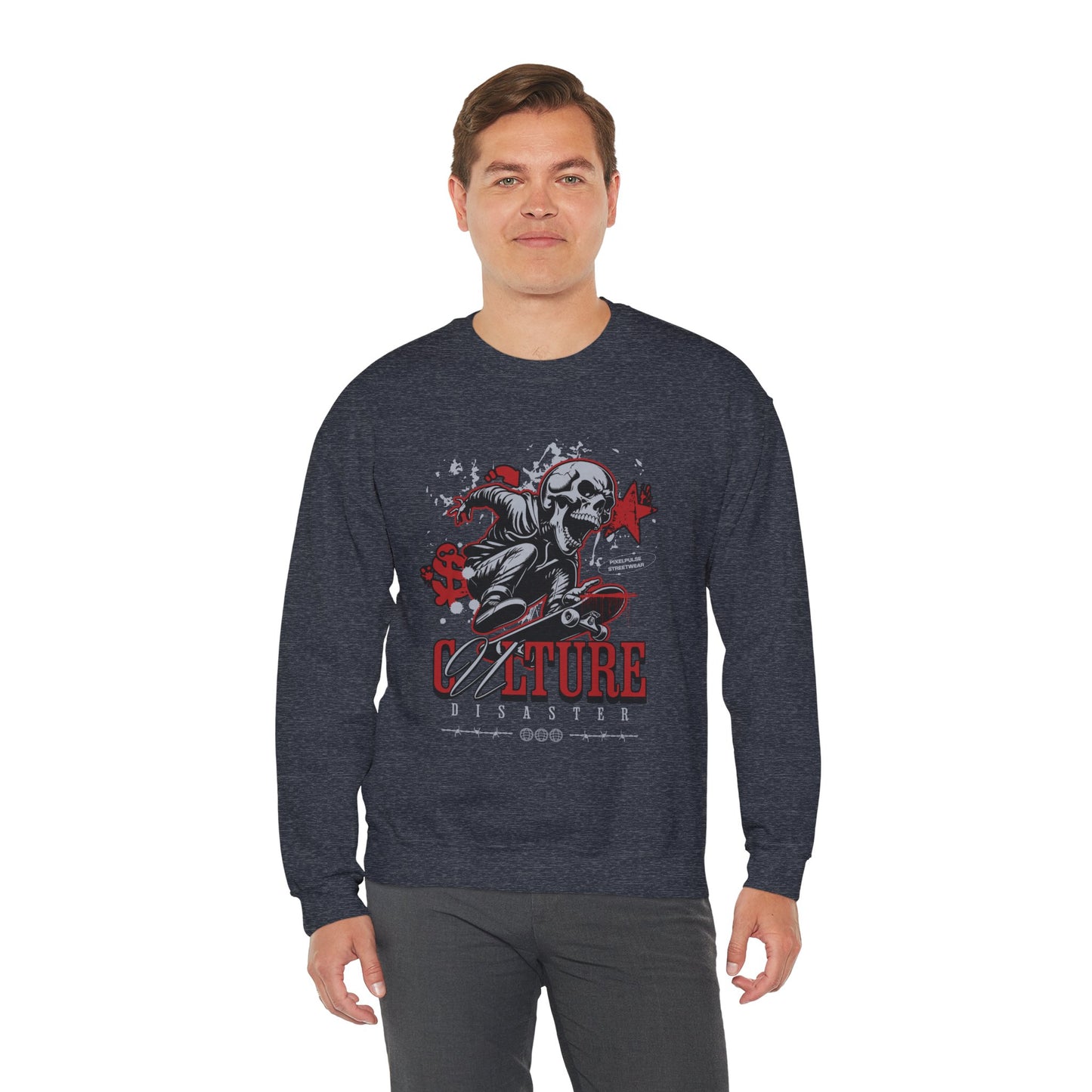 Funny Skull "Culture is a Disaster" Streetwear Sweatshirt