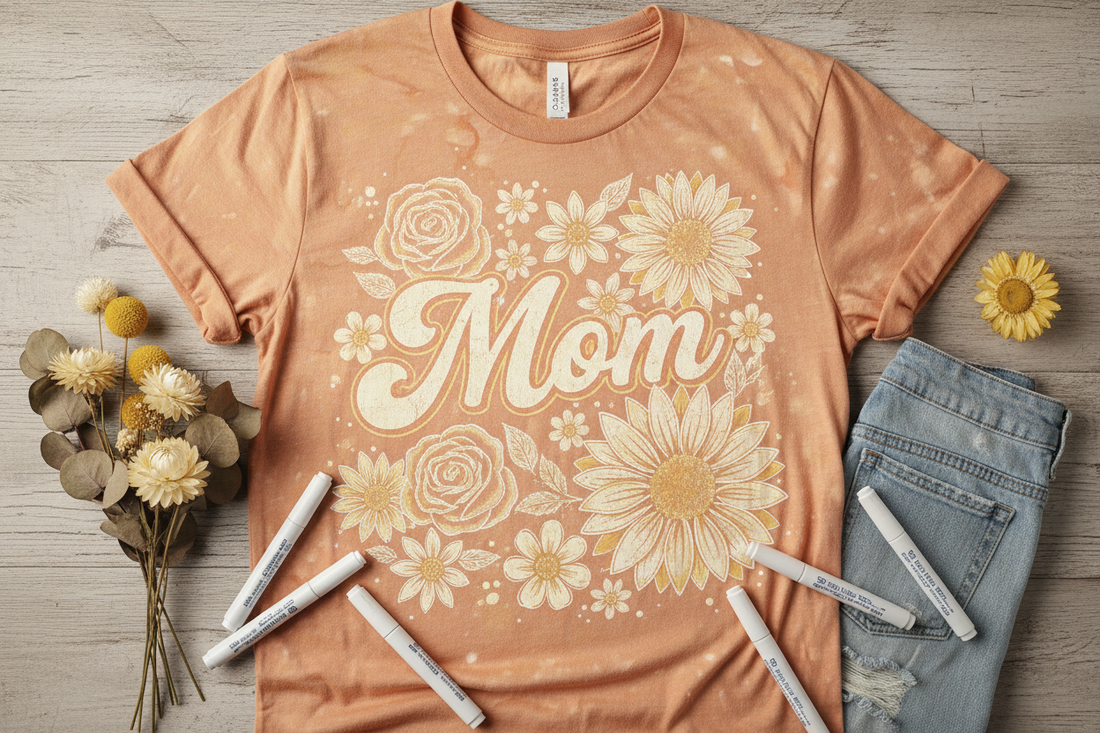 Mom's DIY Bleach Pen Vintage Art for Mothers Day Vintage Graphic Tees